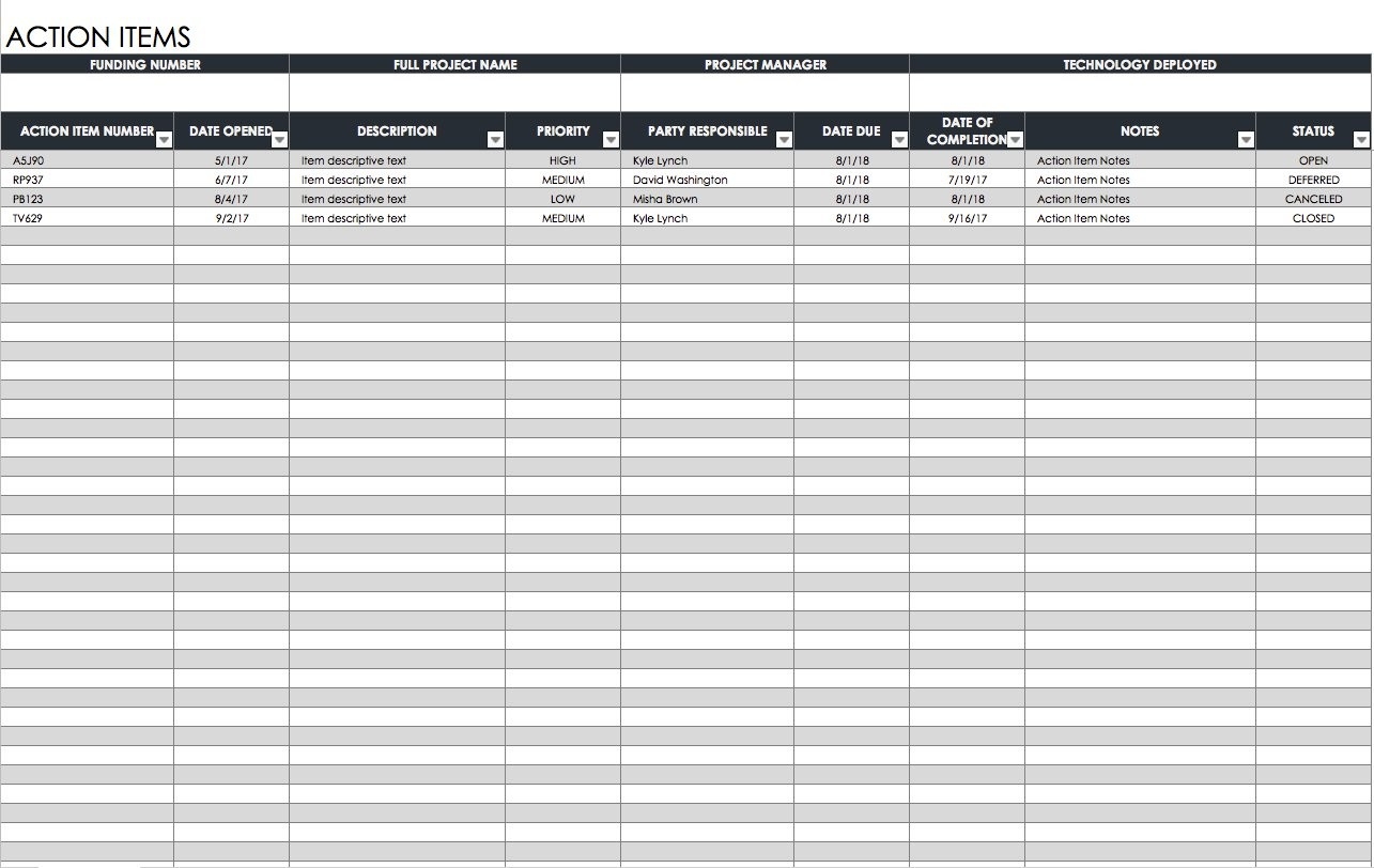 Free Action Plan Templates - Smartsheet-One Page 6 Month Plan Template