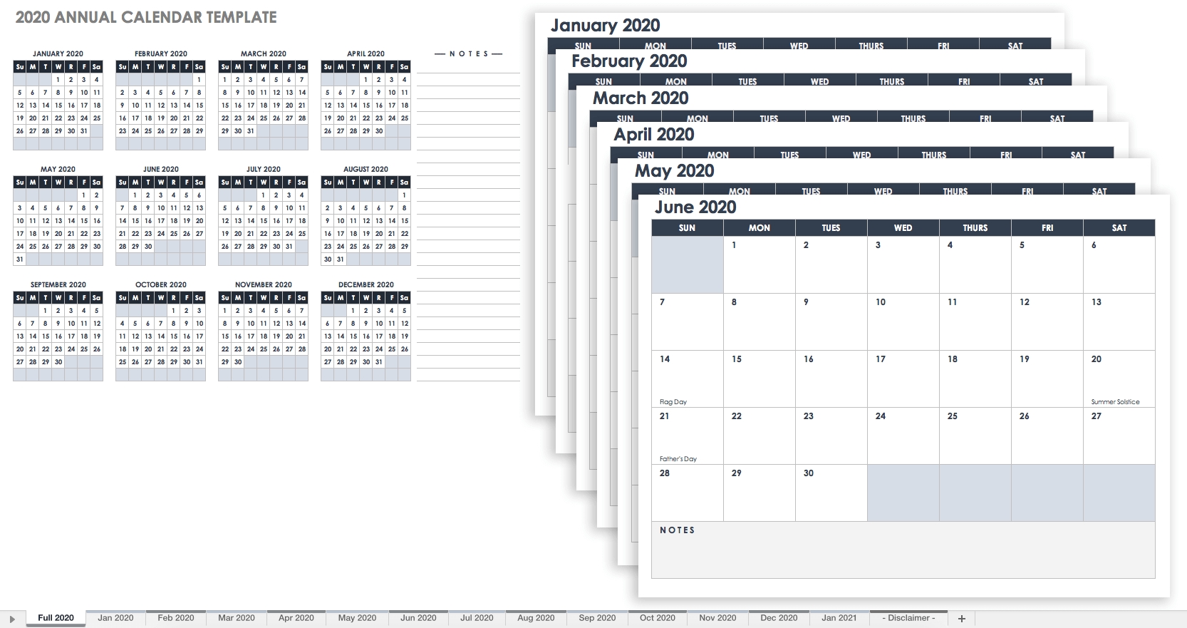 Free Blank Calendar Templates - Smartsheet-2 Page Monthly Planner 2020 Template