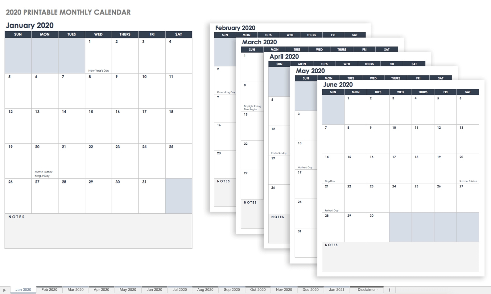 4 Month Planner Template Calendar Template Printable