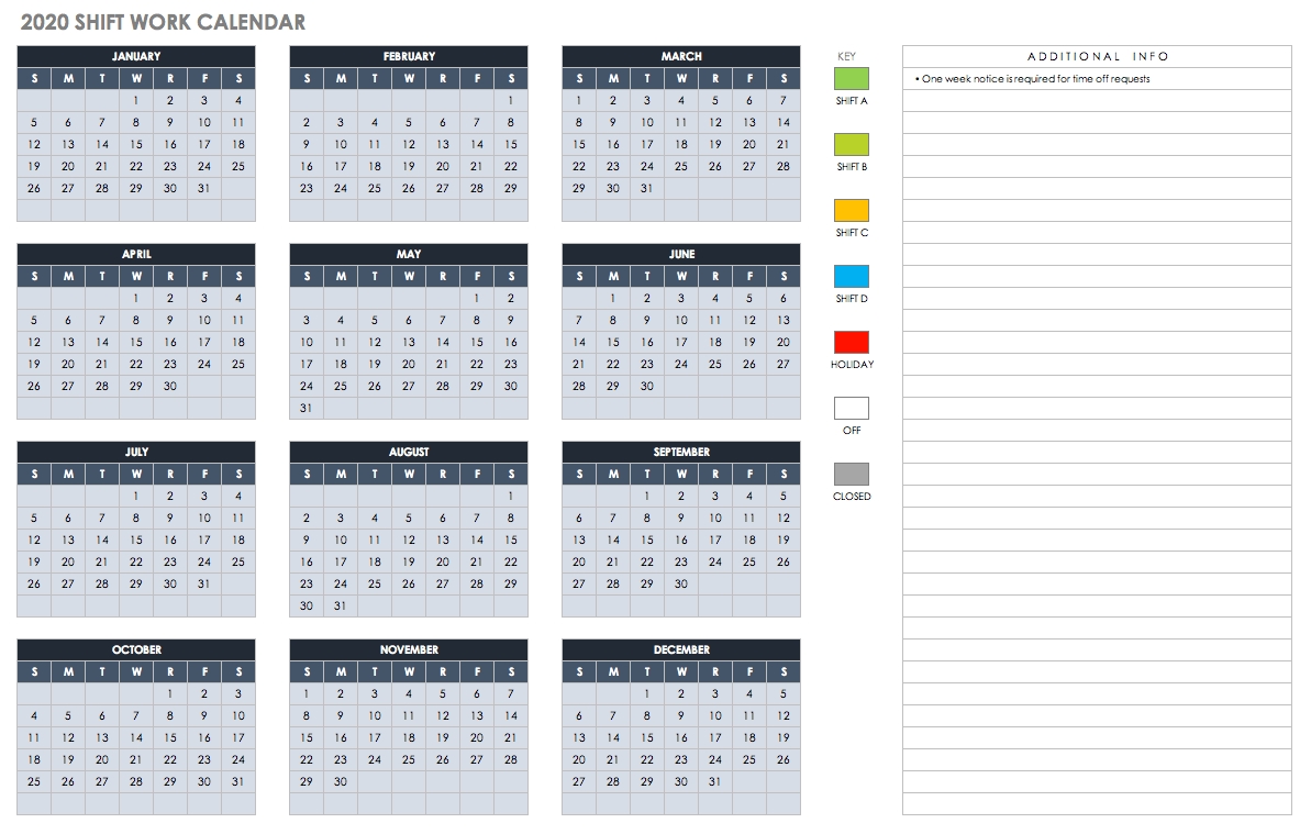 Free Blank Calendar Templates - Smartsheet-Monthly Calender 2020 Organizer For Bills