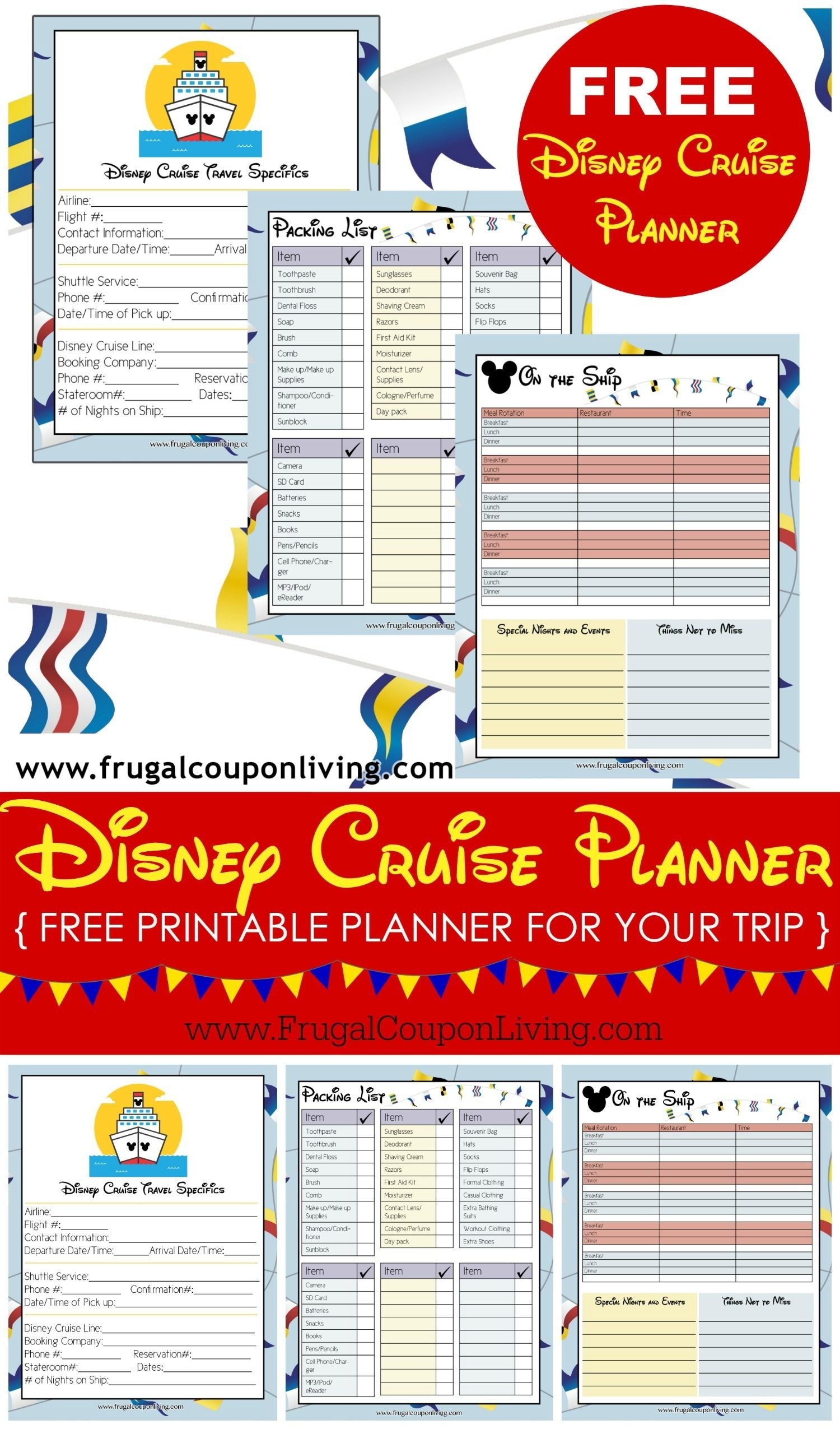 Free Disney Cruise Planner | Beyond The Seasail Away-Fillable Itinerary Template Disney