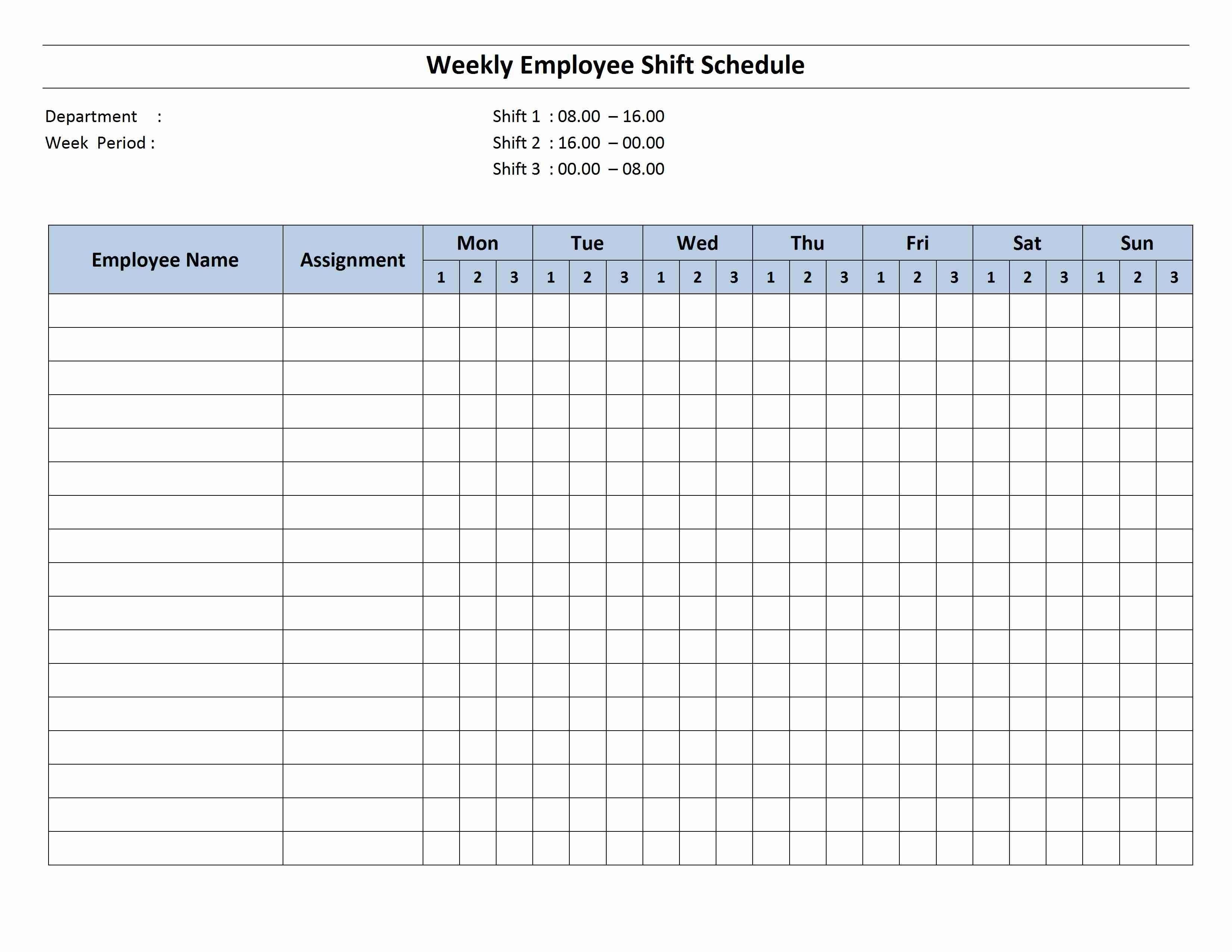 Free Monthly Work Schedule Template | Weekly Employee 8 Hour-Monthly Payment Calendar Schedule Worksheet