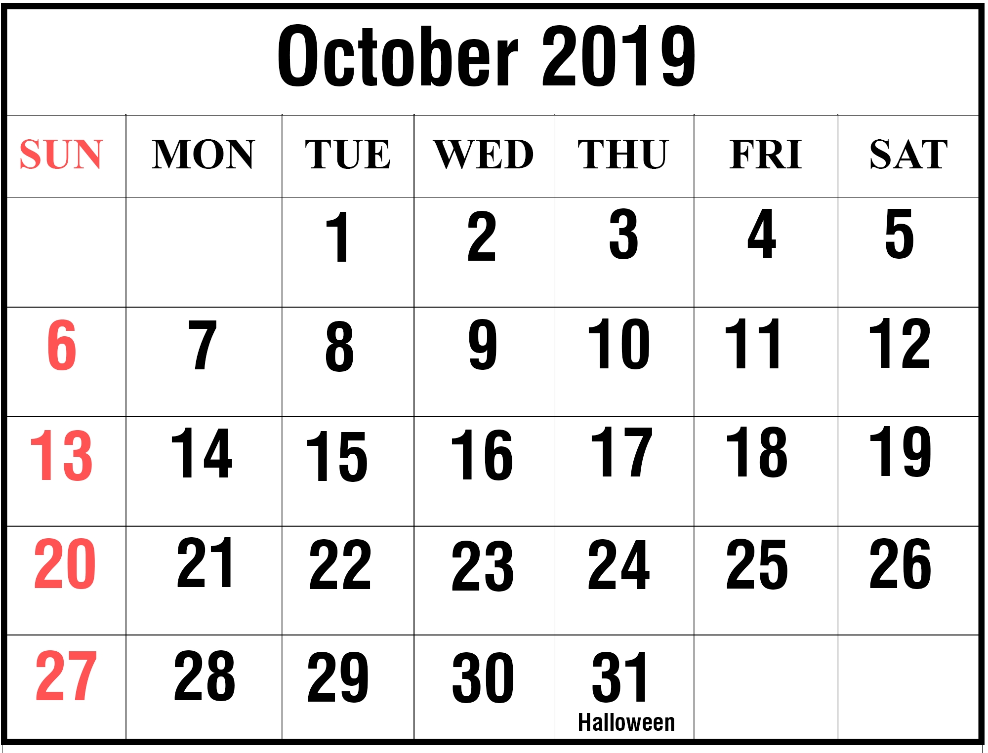 Free October 2019 Printable Calendar Blank Templates-Calendar Template 2020 Printable Free With Prior And Next Month