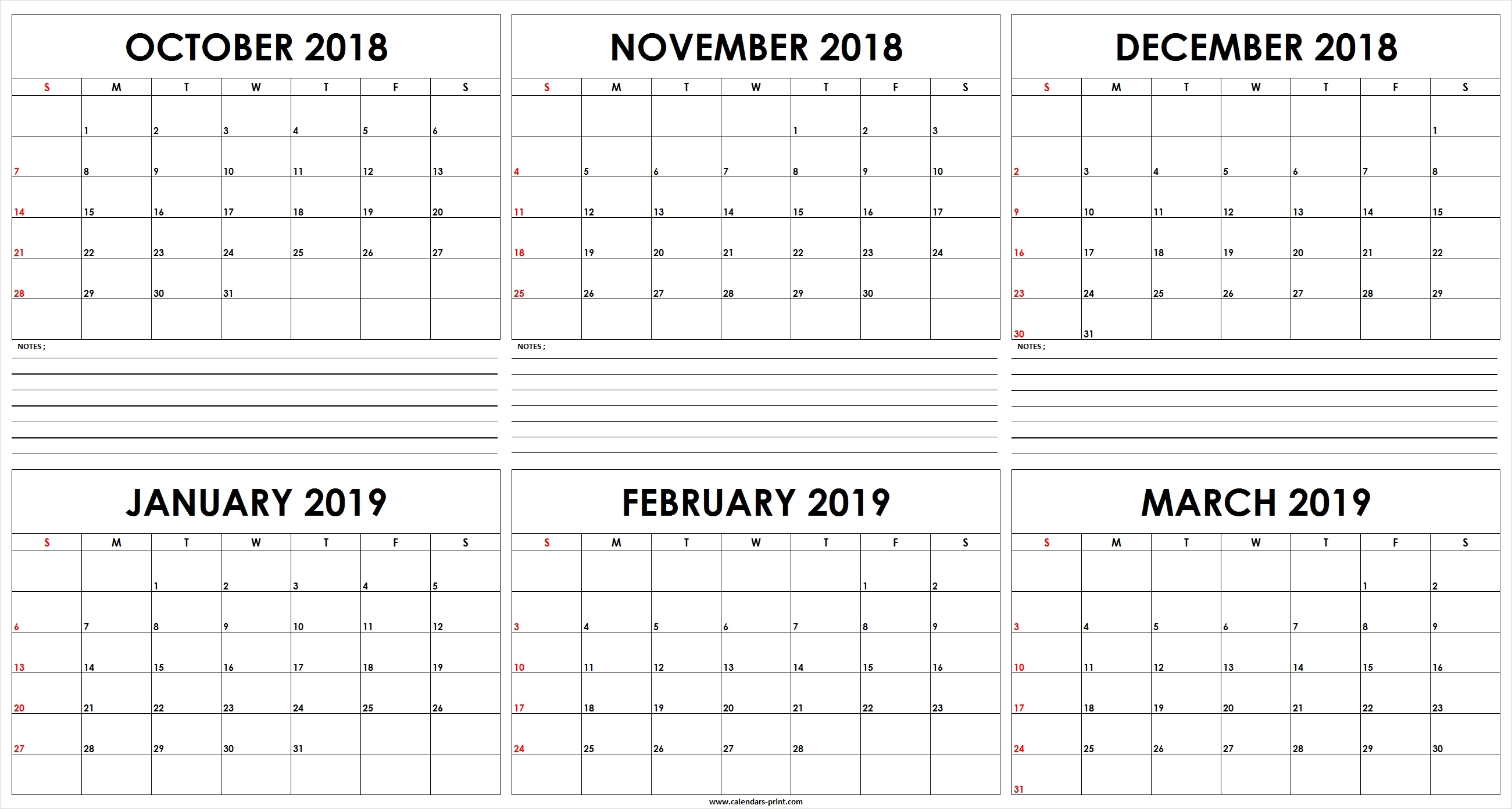 Free Printable 6 Month Calendar Template • Printable Blank-Calendar Template Six Months Printable Free