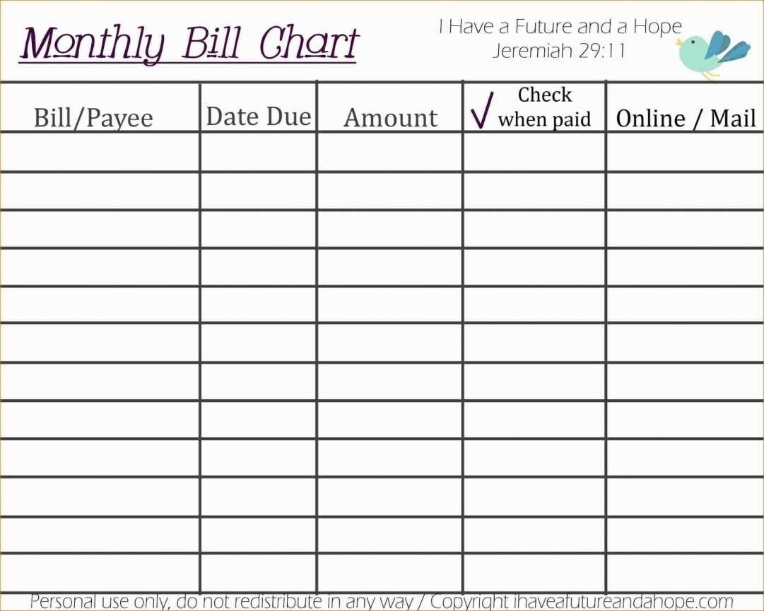 Free Printable Bill Organizer Monthly Bill Pay | Calendar-Free Bill Pay Templates Printable