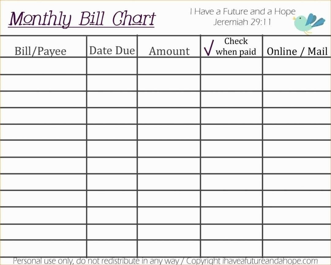 free bill pay templates printable calendar template printable