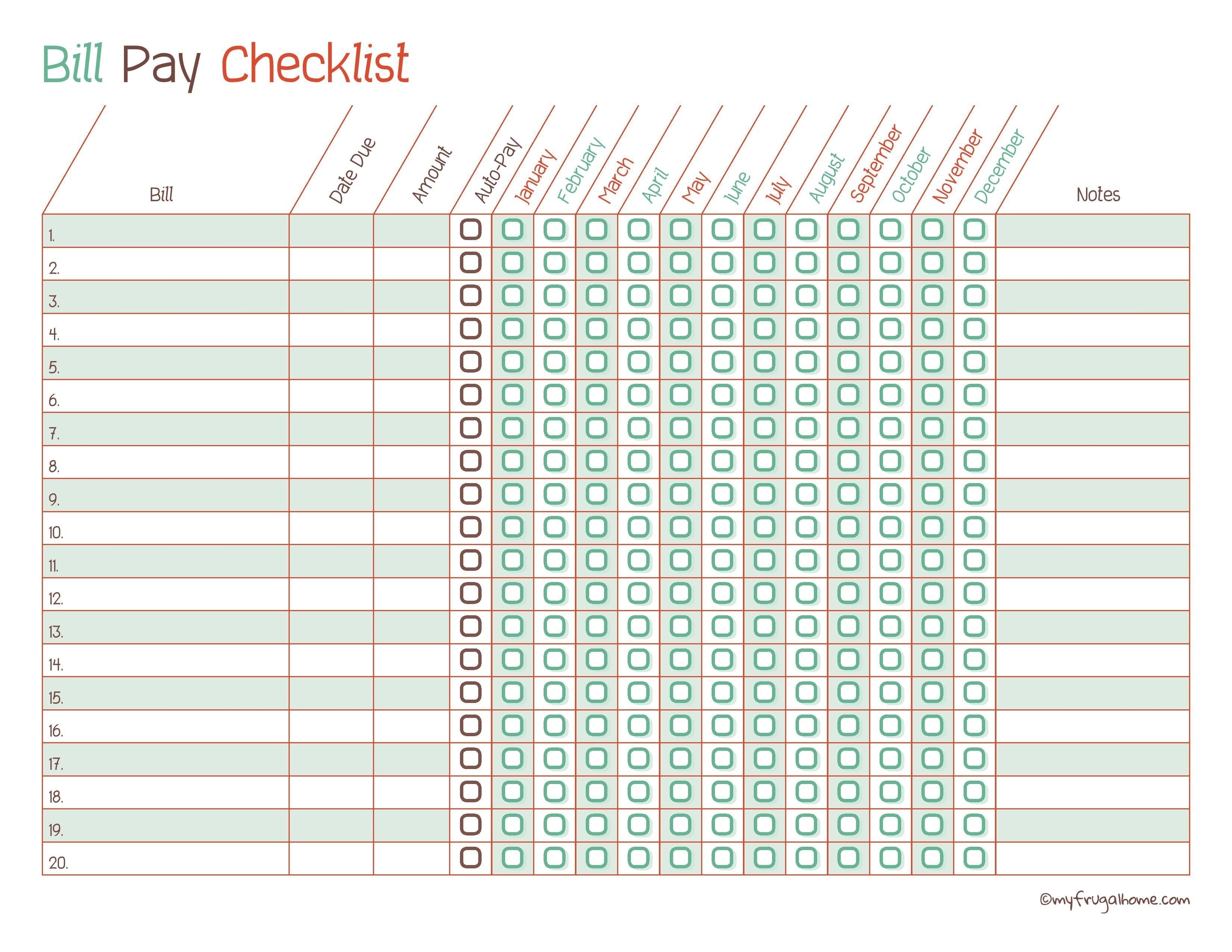 Free Printable Bill Pay Worksheet | Calendar Printing Example-Free Bill Payment Calendar Template
