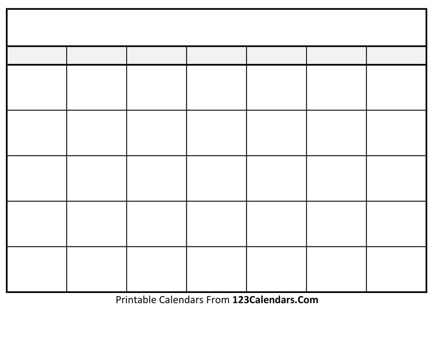 Free Printable Blank Calendar | 123Calendars-Fill In Printable Calendar Templates