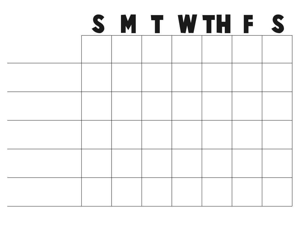 Free Blank Charts To Print | Calendar Template Printable