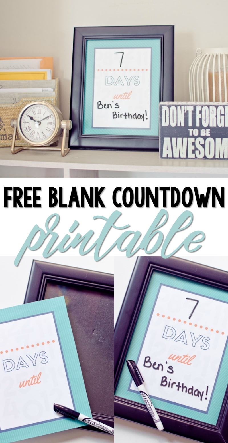 Free Printable Blank Countdown - A Grande Life-Blank Countdown Calendar 50 Days