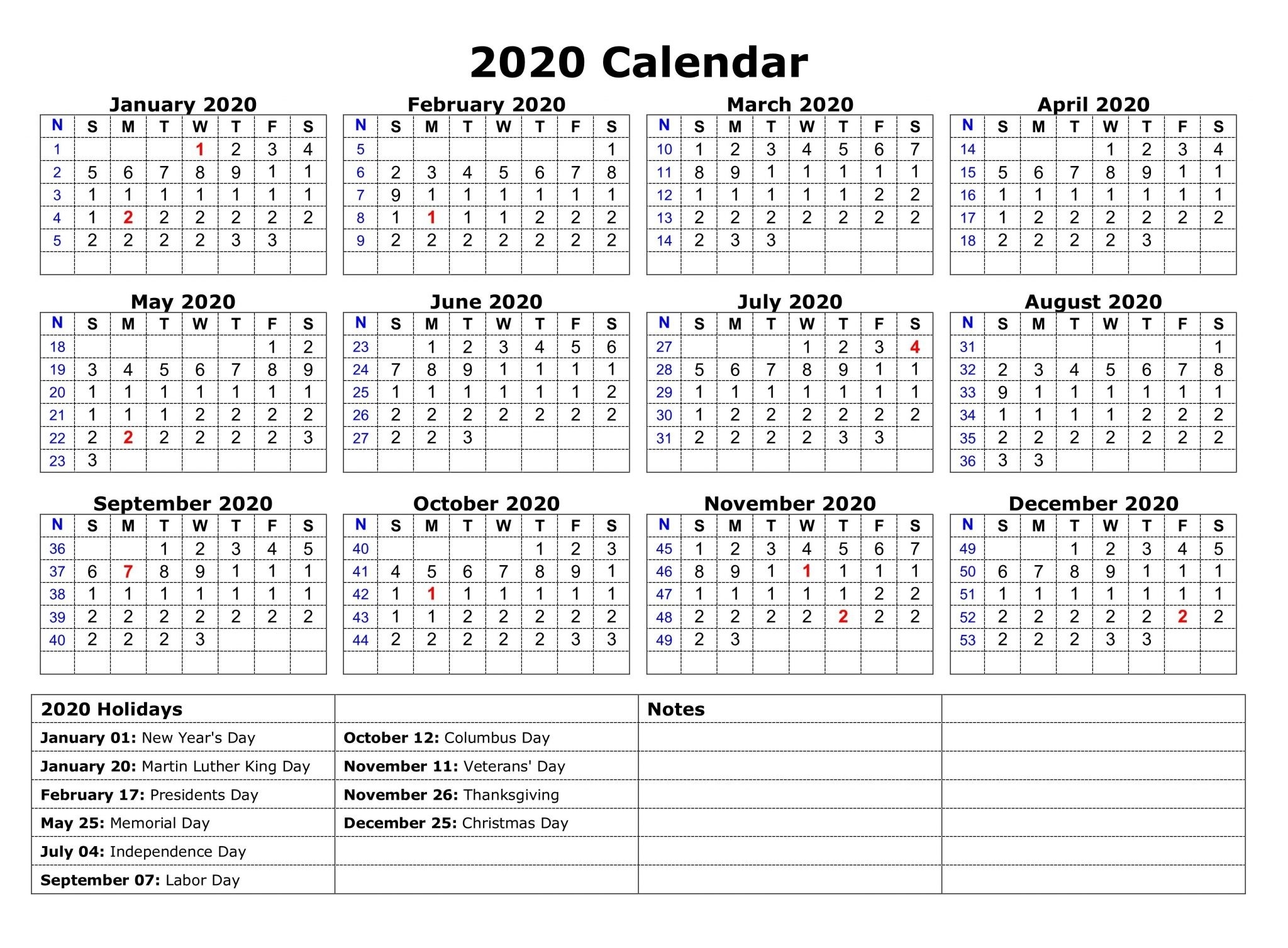Free Printable Calendar 2020 In Pdf, Word, Excel-Monthly Calendar 2020 Quran