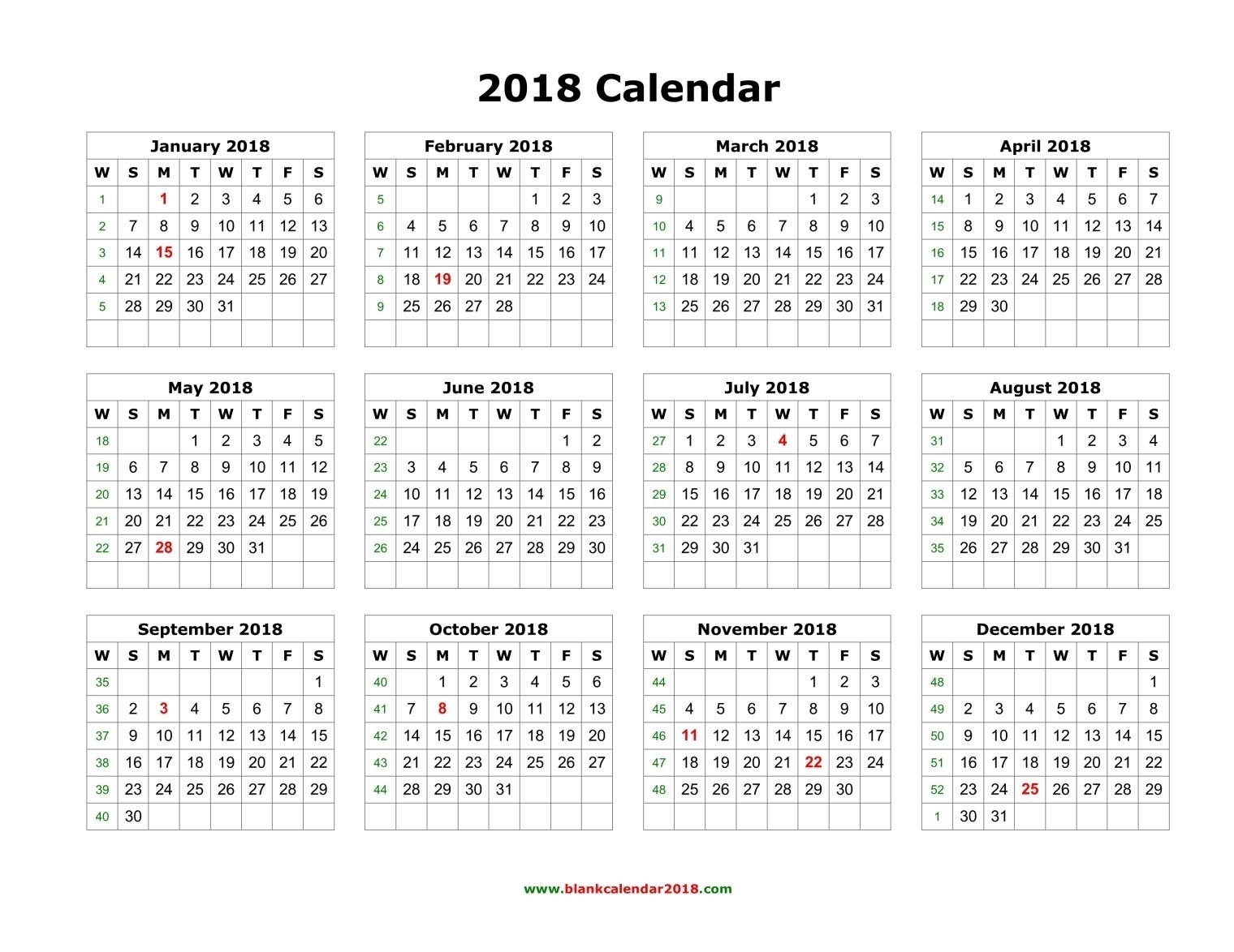 Free Printable Calendar Labs 2018-Blank Calendar Calendarlabs.com Free Calendar