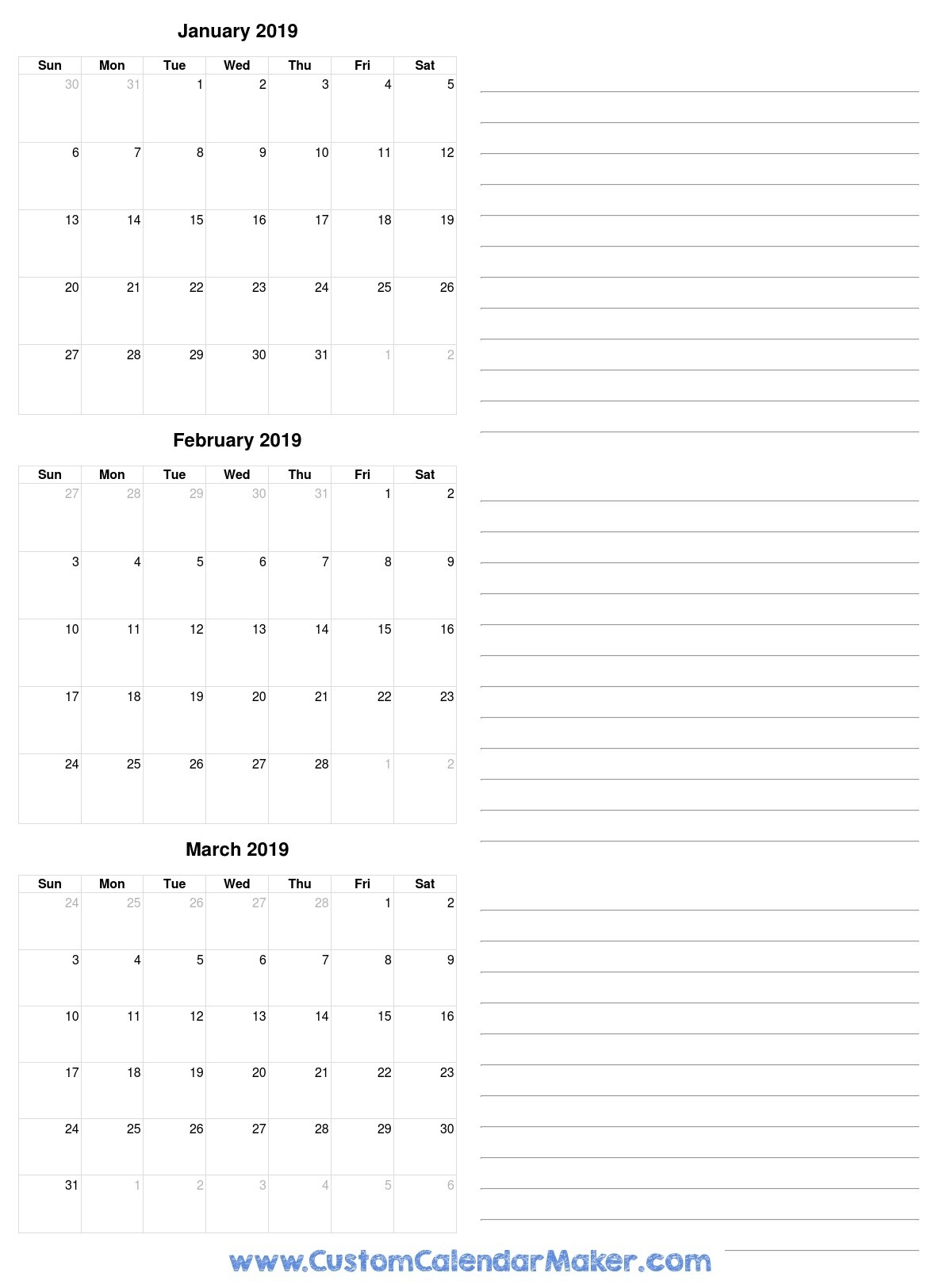 Free Printable Calendars, Blank Pdf Templates To Print A-Blank Quarterly Printable Calendar