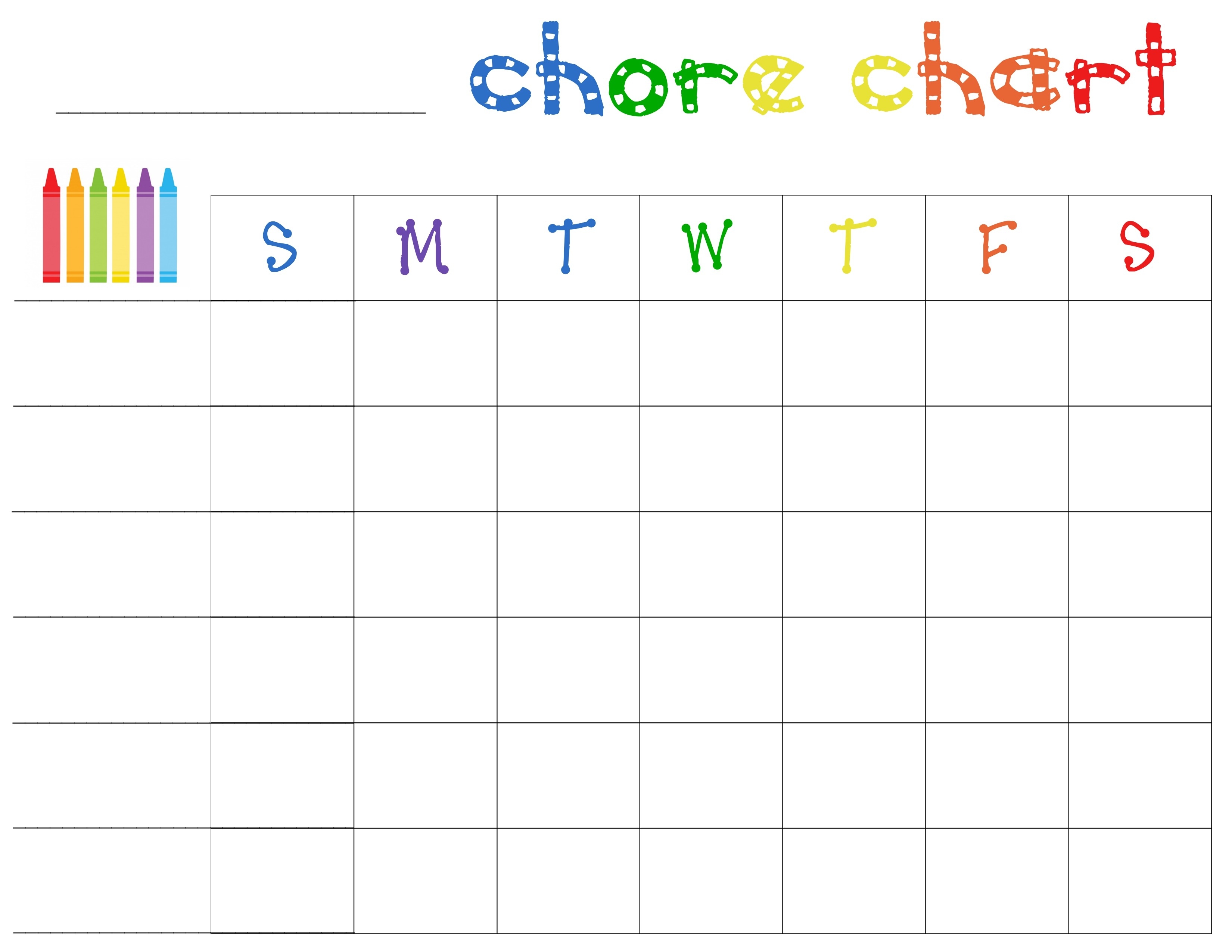Free Printable Chore Charts For Toddlers - Frugal Fanatic-Free Blank Charts To Print