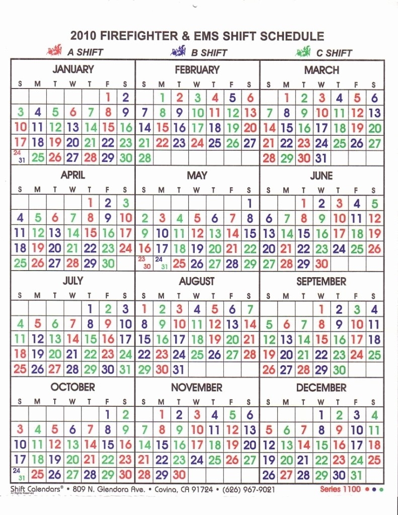 Free Printable Fire Department Shift Calendar 48 96 Shift-Firefighter Shift Calendar Template