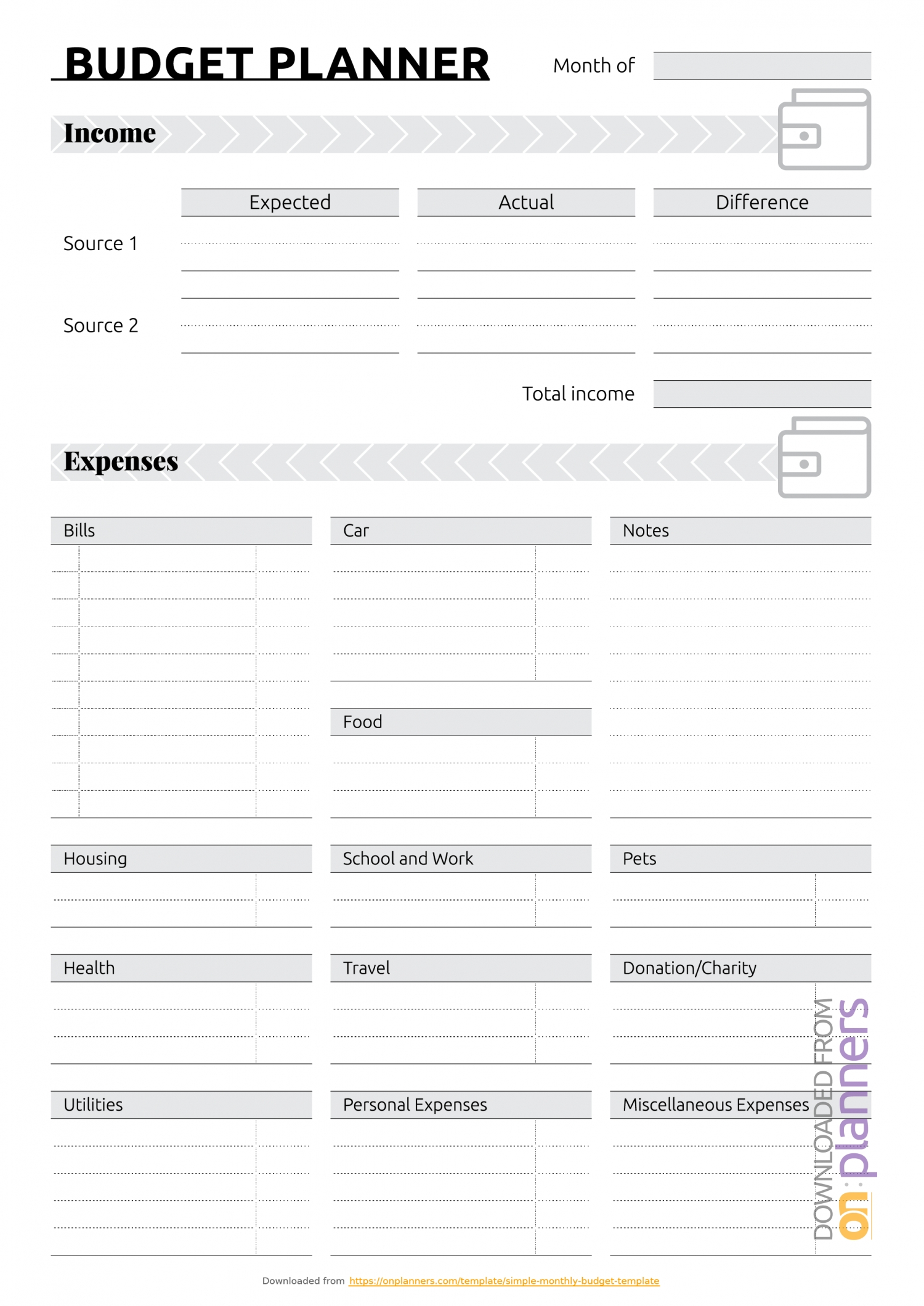 Free Printable Simple Monthly Budget Template Pdf Download-Free Printable Templates For Bills