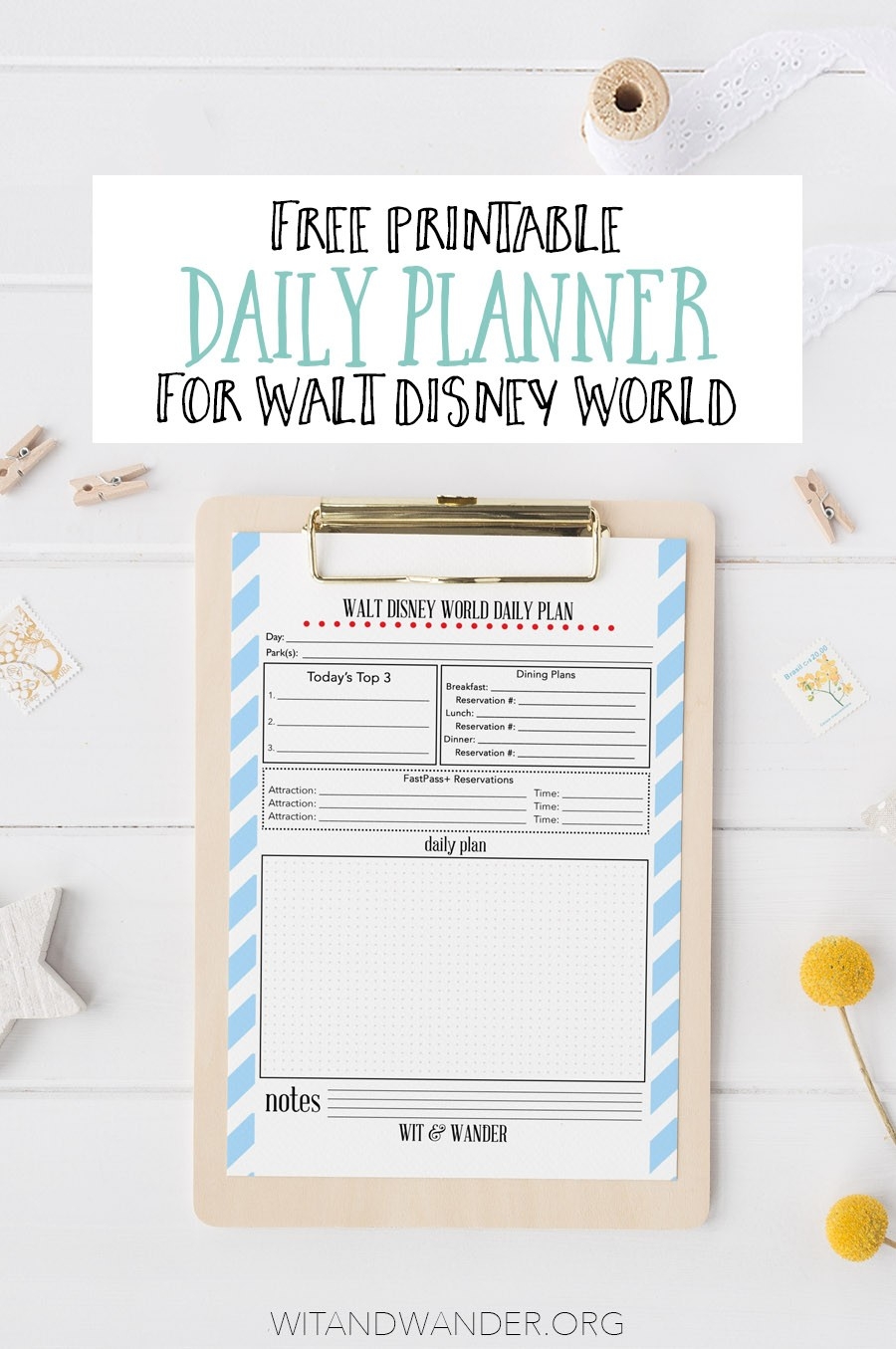 Free Printable Walt Disney World Daily Planner - Our-Disney World Itinerary Template Download