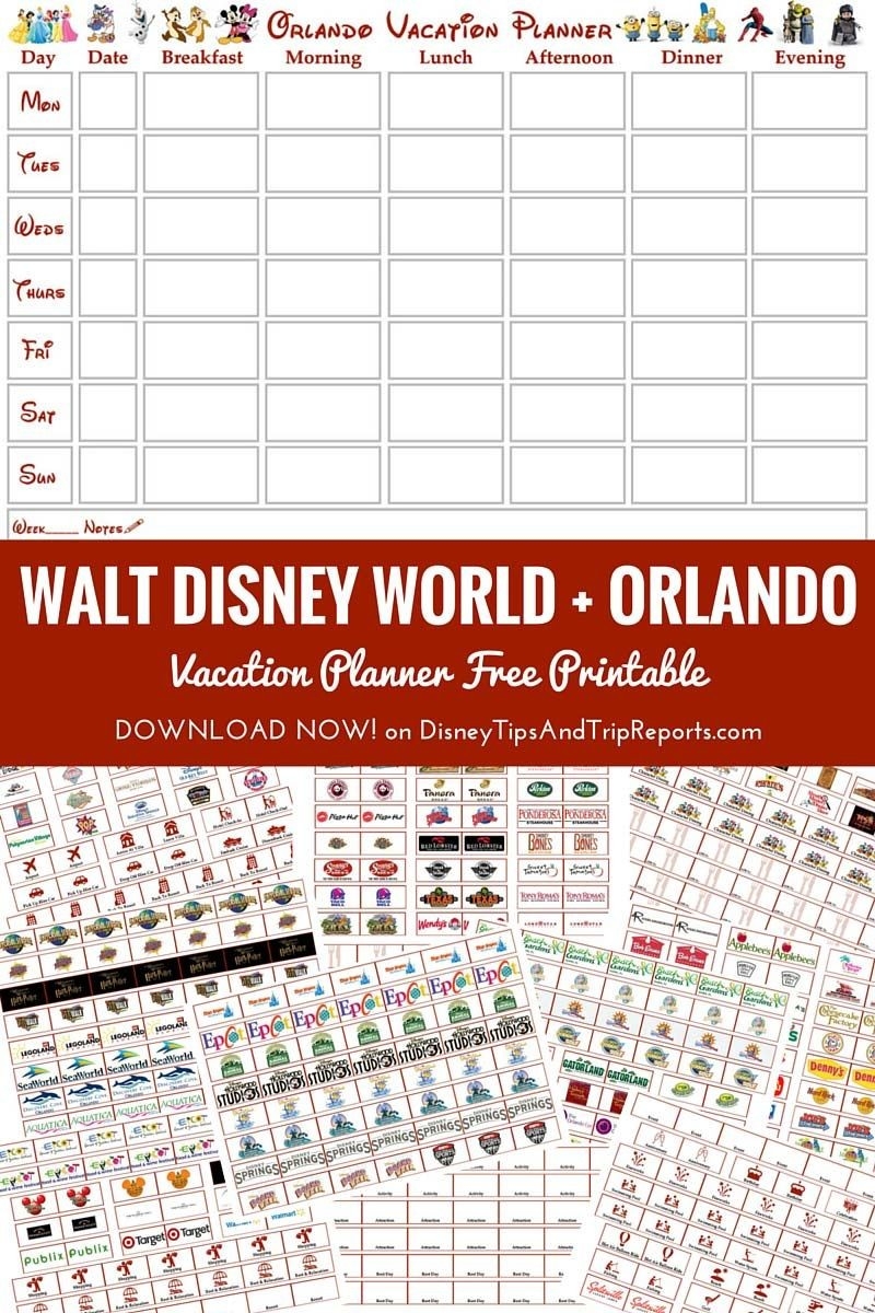 Free Printable Walt Disney World + Orlando Vacation Planner-Disney World Itinerary Template For November 2020