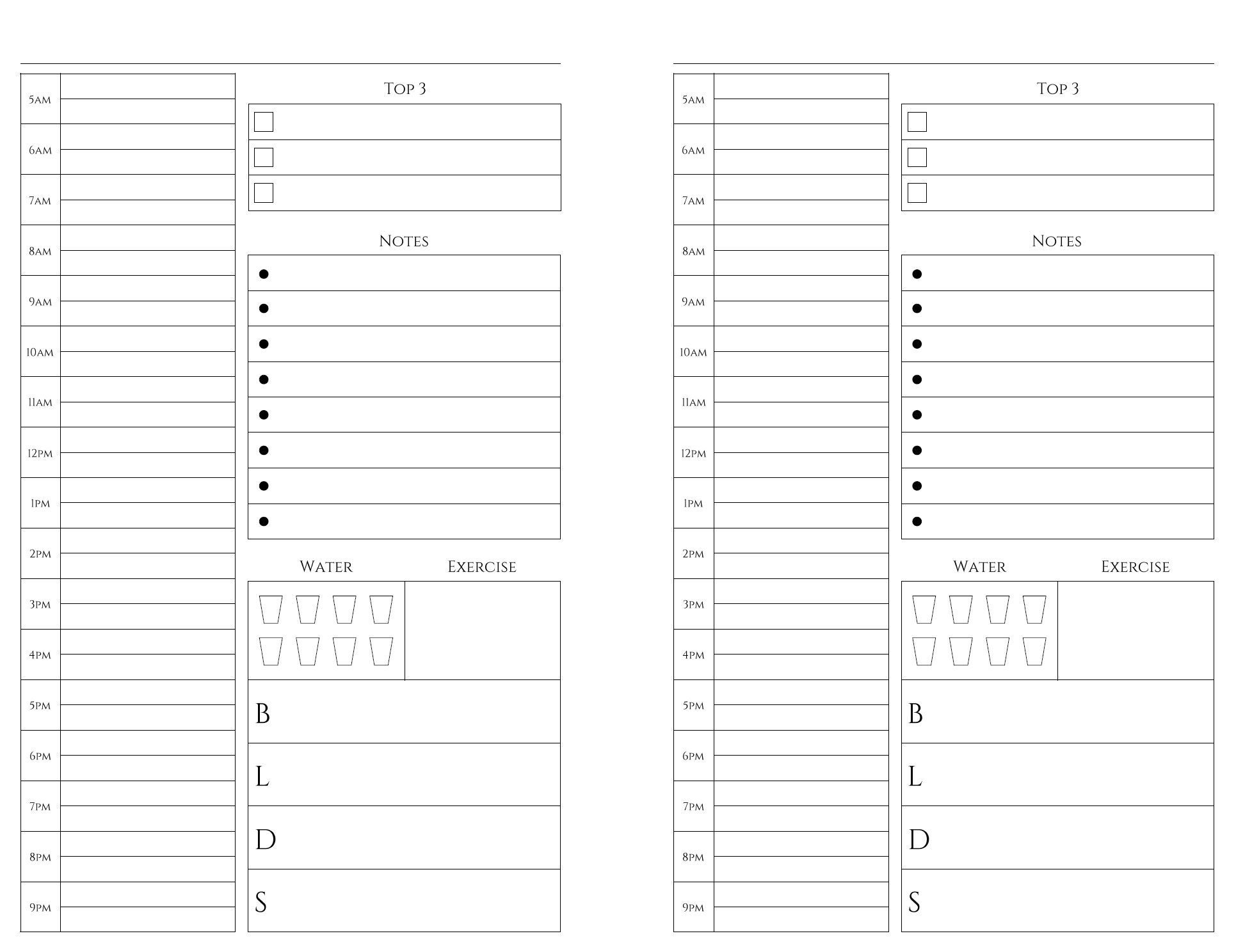 Free Printables | Bullet Journal | Weekly Planner Printable-Free Printable 2 Page Calendar Blank