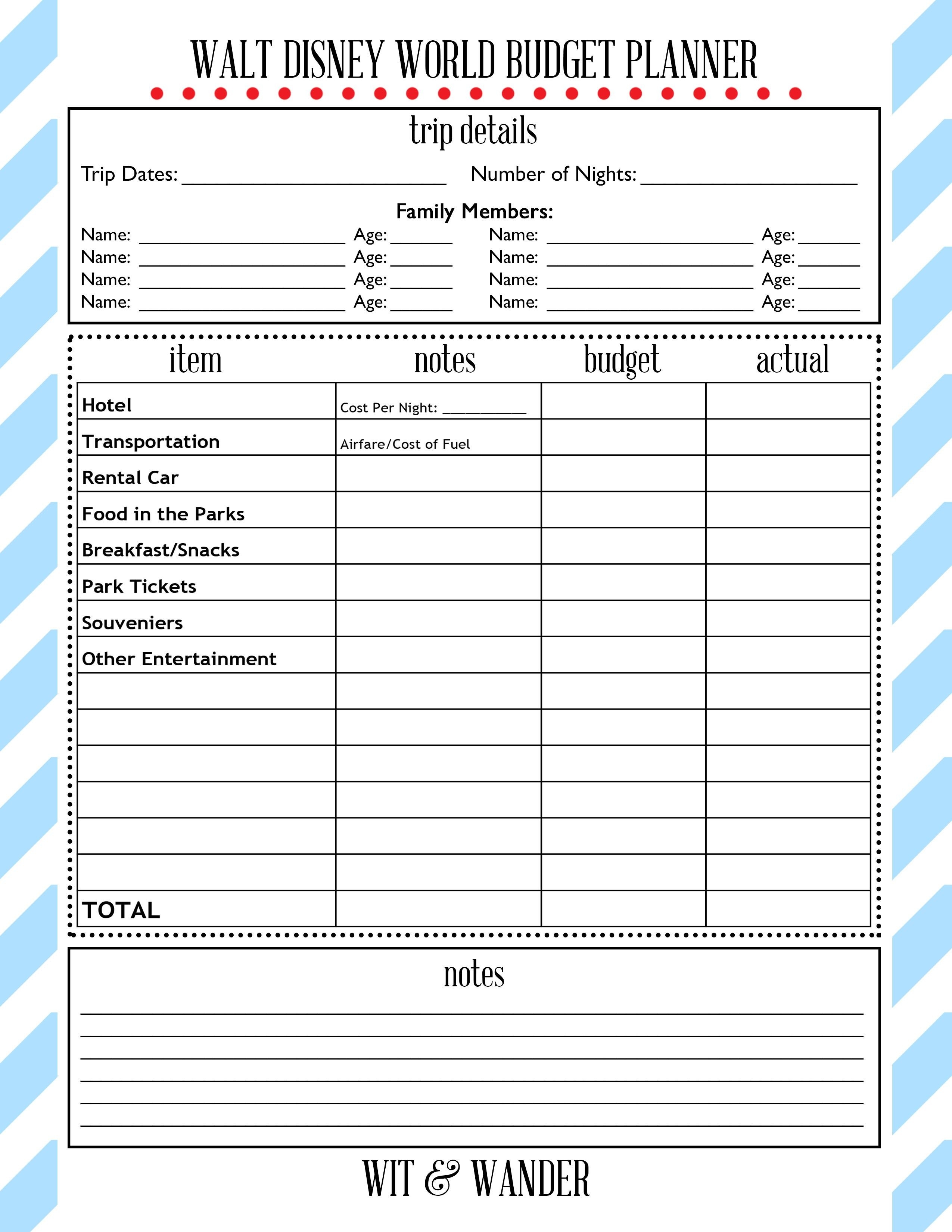 Free Printables | Disney Parks! In 2019 | Disney On A Budget-Free Printable Disney Week Itinerary Template