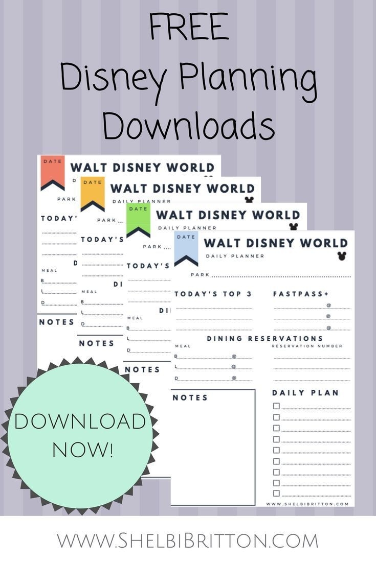 Free Walt Disney World Vacation Planning Printables-Disney World Vacation Planner Templates