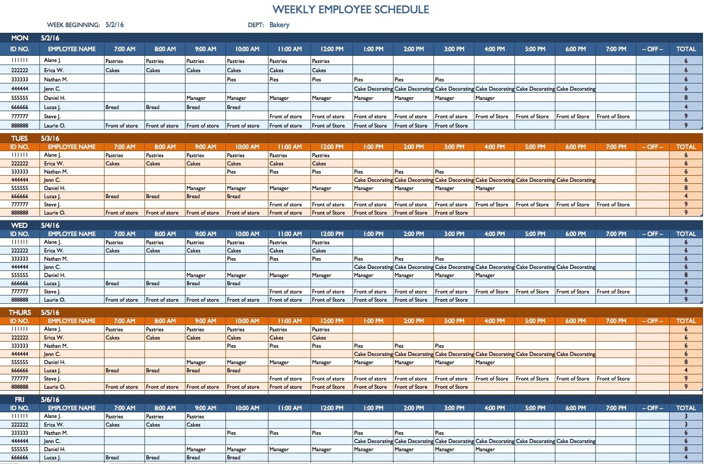 Free Weekly Schedule Templates For Excel - Smartsheet-Excel Templates For Biweekly Schedule