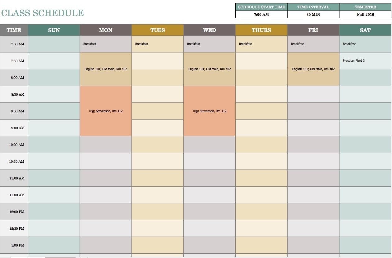 Free Weekly Schedule Templates For Excel - Smartsheet-Studying Monthly Calendar Template