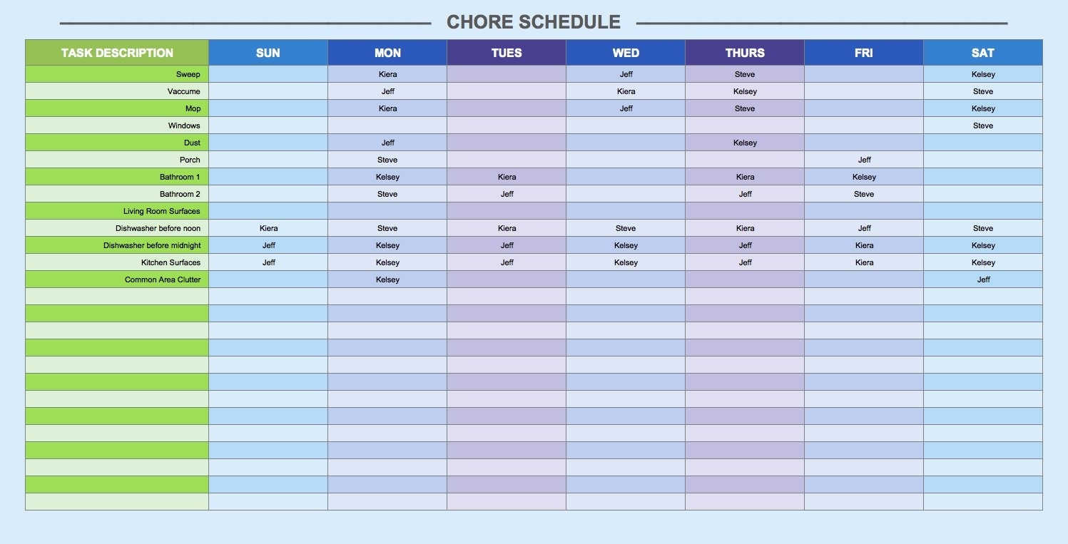 Free Weekly Schedule Templates For Excel - Smartsheet-Two Week Schedule Template