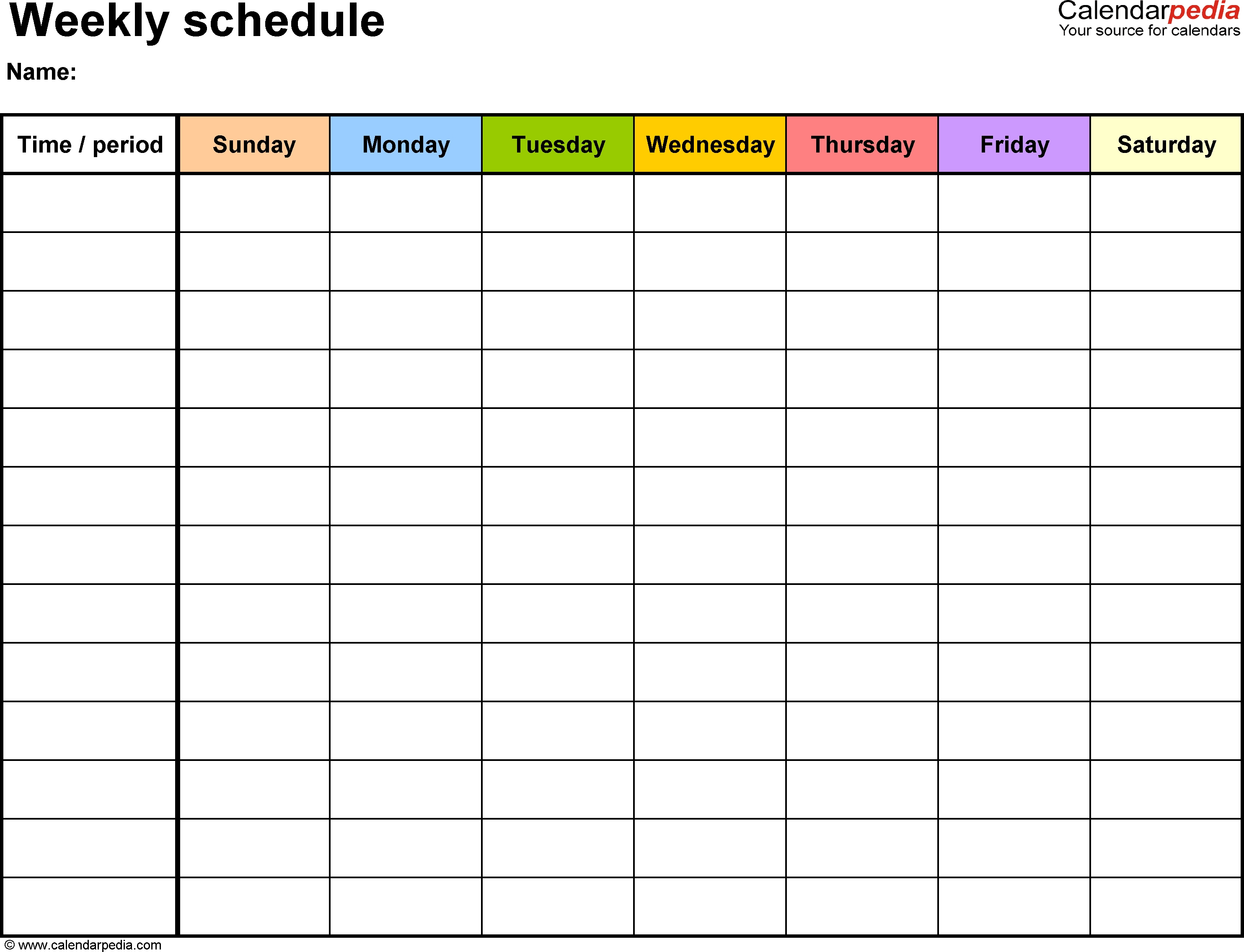 Free Weekly Schedule Templates For Word - 18 Templates-Blank 6 Week Calendar Template