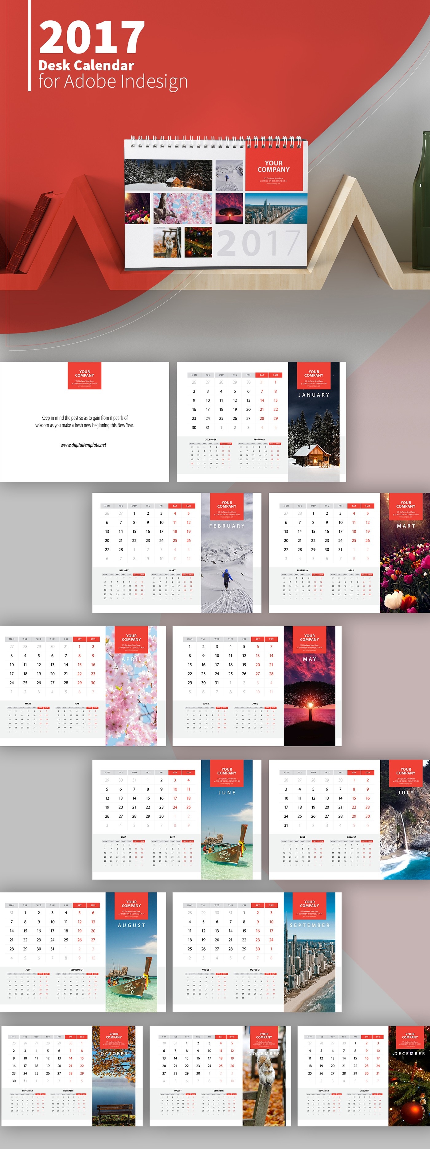 Freebie 2017 Desk Calendar Template On Behance-Indesign Calendar Template Free