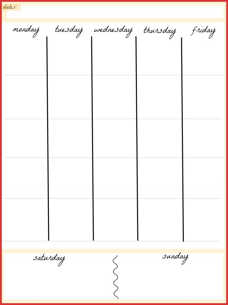 Fresh 5 Day Calendar Template | Job Latter-5 Day Calendar Template