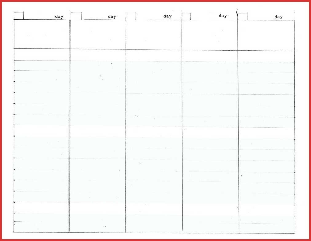 Fresh 5 Day Calendar Template | Job Latter-5 Day Week Calendar Template