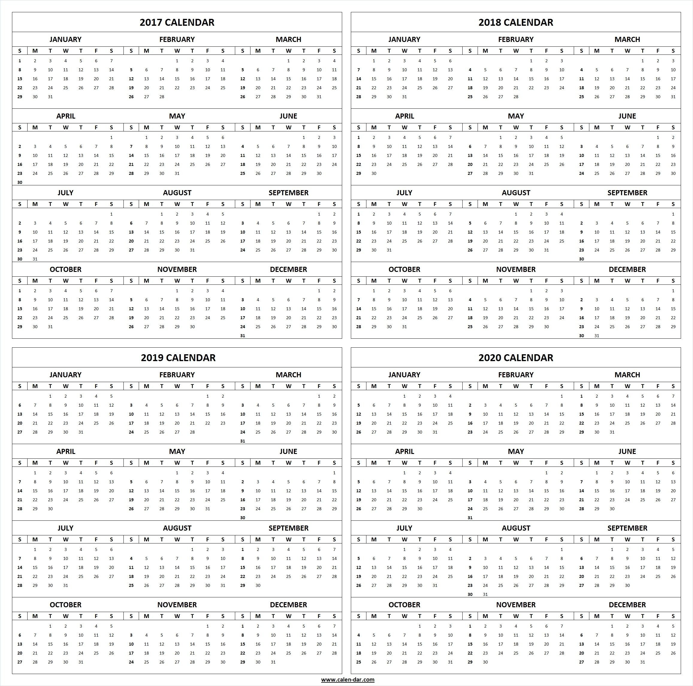 Get Free Blank Printable 2017 2018 2019 2020 Calendar-Legal Size Calendar Template 2020