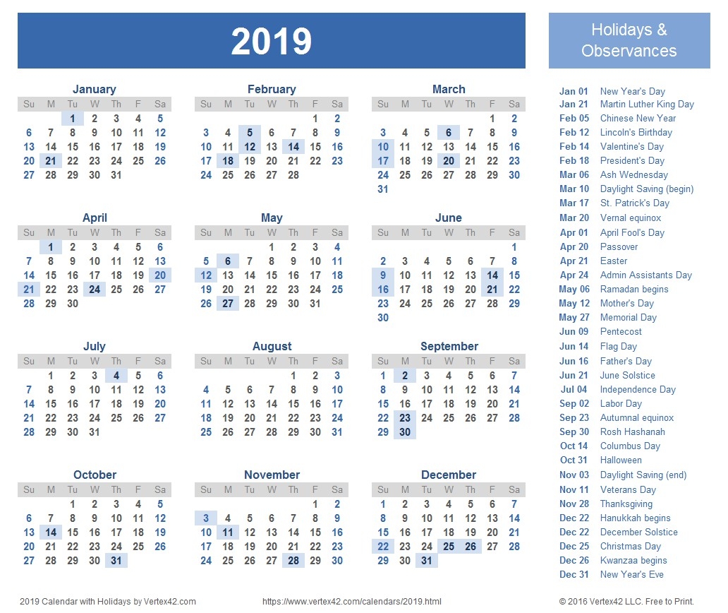 Hebrew Calendar 2019-2020 Jewish Calendar With Jewish And Non-Jewish Holidays