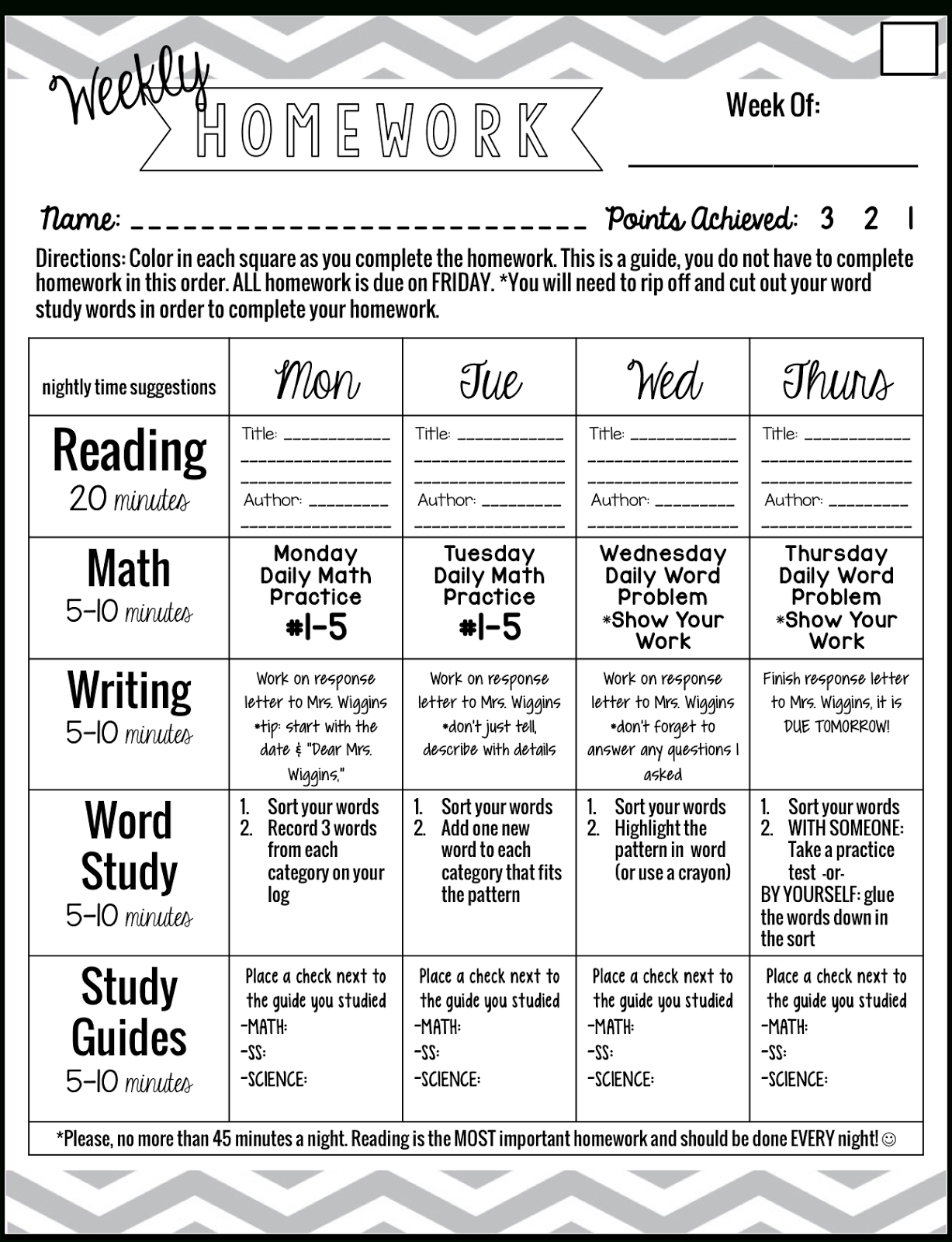 Preschool Homework Calendar Template Calendar Template Printable