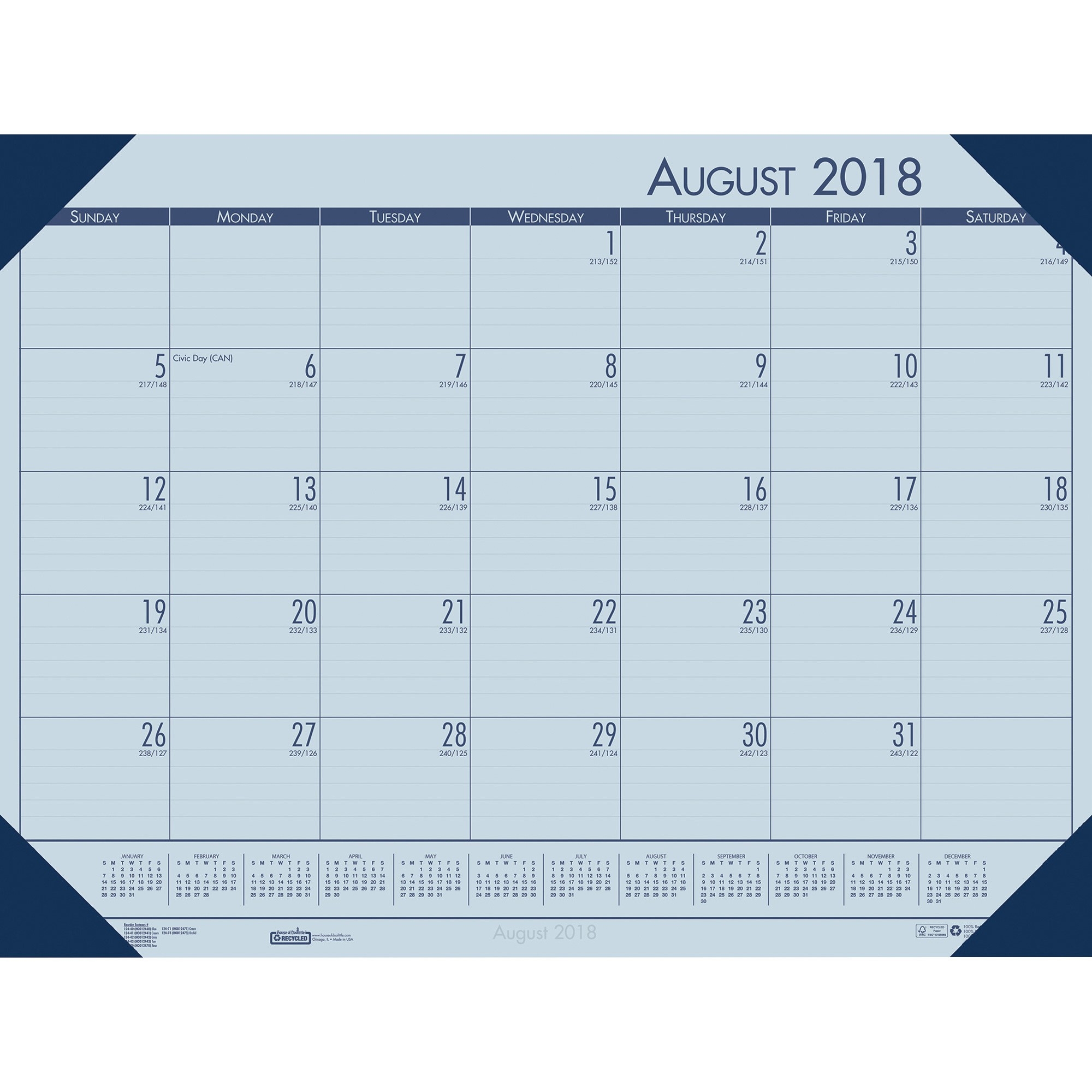House Of Doolittle Compact Academic Desk Pad - Academic - Daily, Weekly,  Monthly, Yearly - 1 Year - August 2019 Till July 2020 - 1 Month Single Page-August 2020 Monthly Appointment