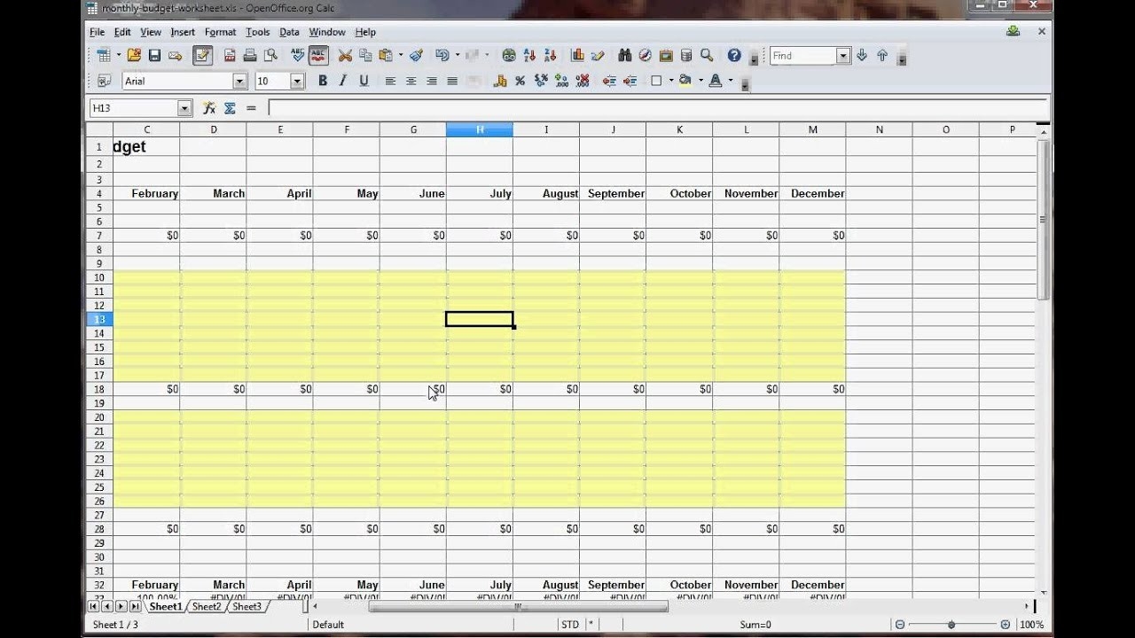 Openoffice calendars filning