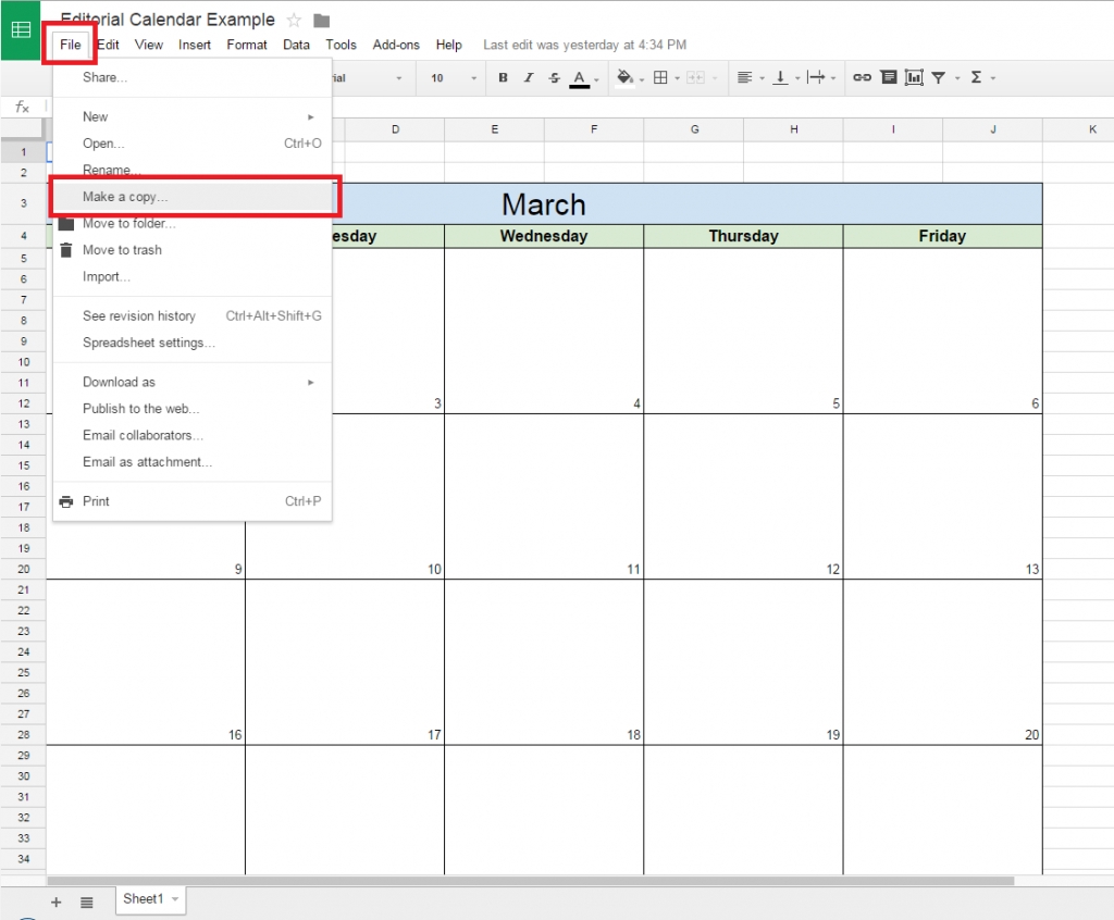 How To Create A Free Editorial Calendar Using Google Docs-Google Drive Calendar Template