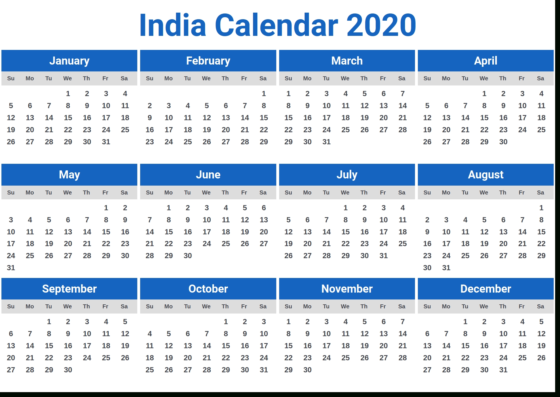 Image For India Calendar 2020 | Download In 2019 | Calendar-Calendar 2020 Bills Monthly