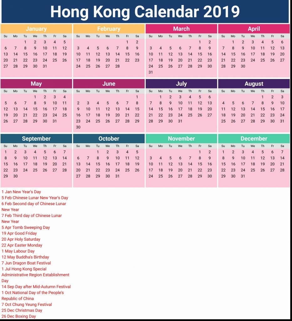 Impressive 2020 Calendar Hong Kong • Printable Blank-2020 Blank Hk Calender