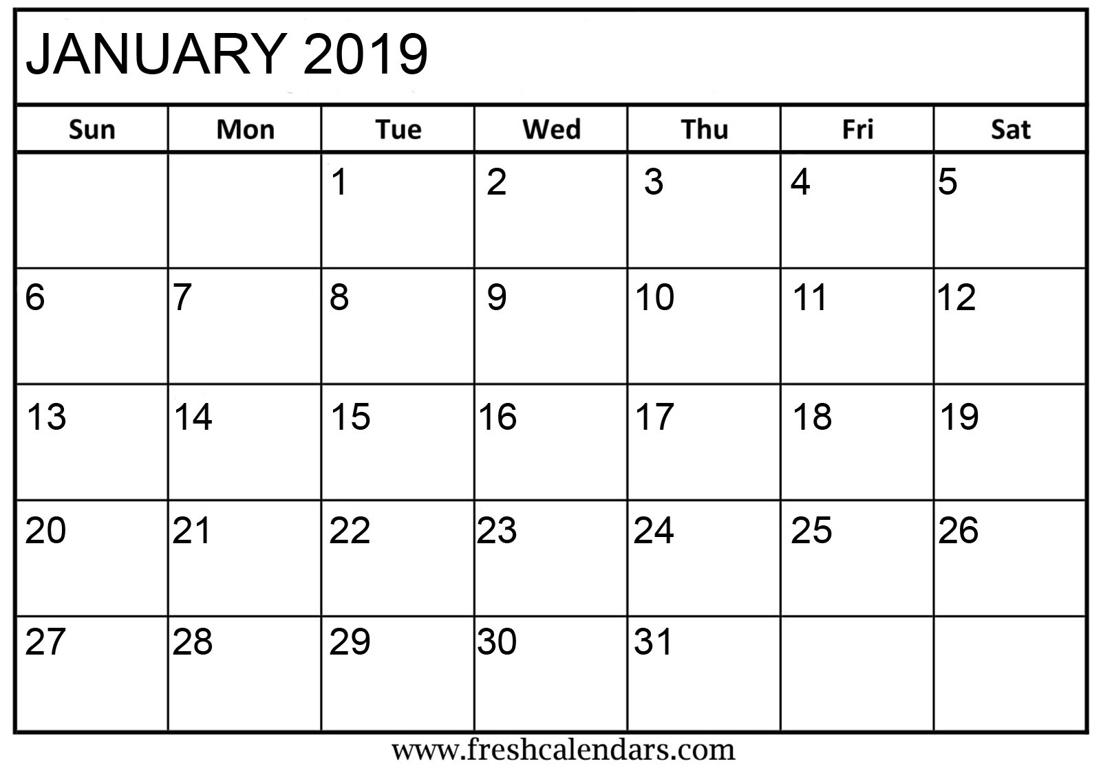 January 2019 Calendar Printable - Fresh Calendars-Waterproofpaper.com January 2020 Calendar