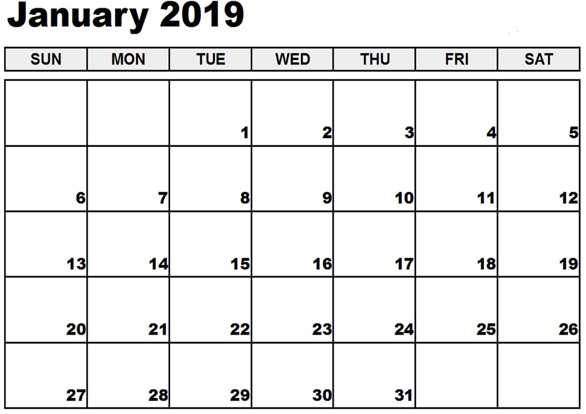 January 2019 Calendar South Africa Blank Template | 555 Free-Calendar Template South Africa