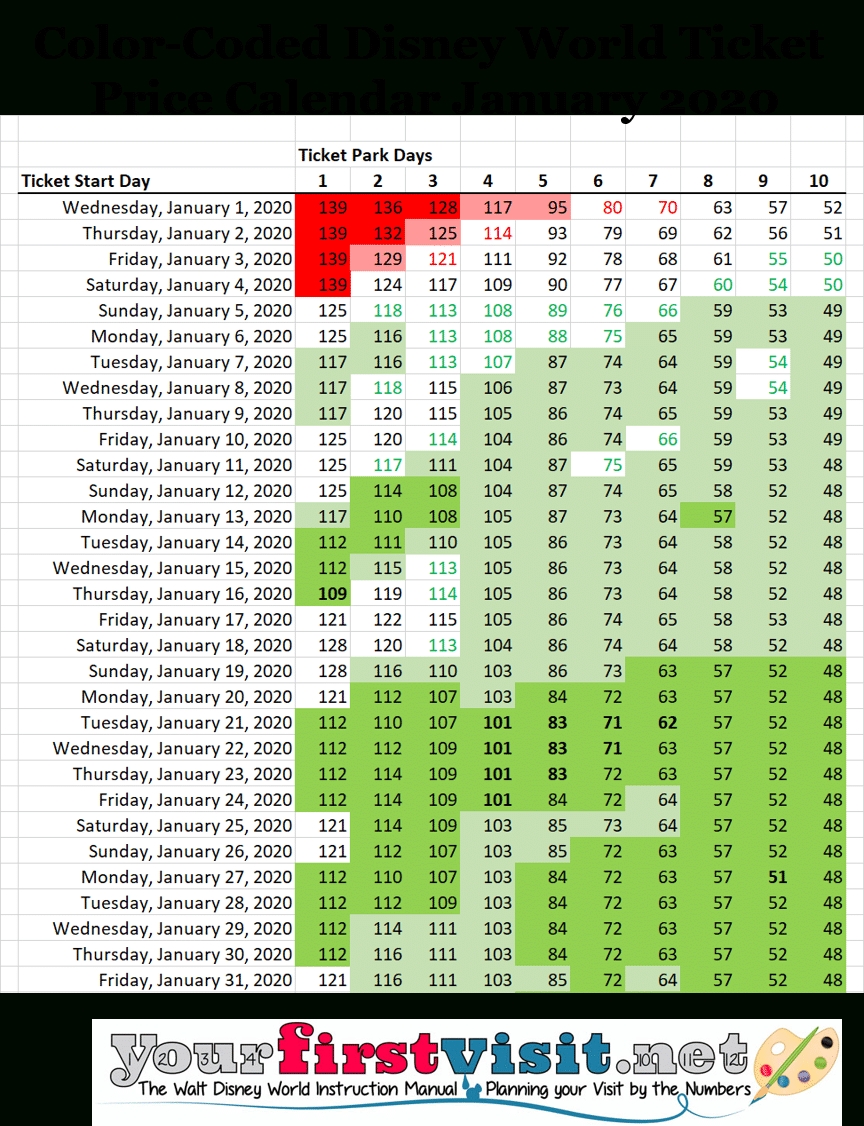 January 2020 At Walt Disney World - Yourfirstvisit-Disney January 2020 Calendar