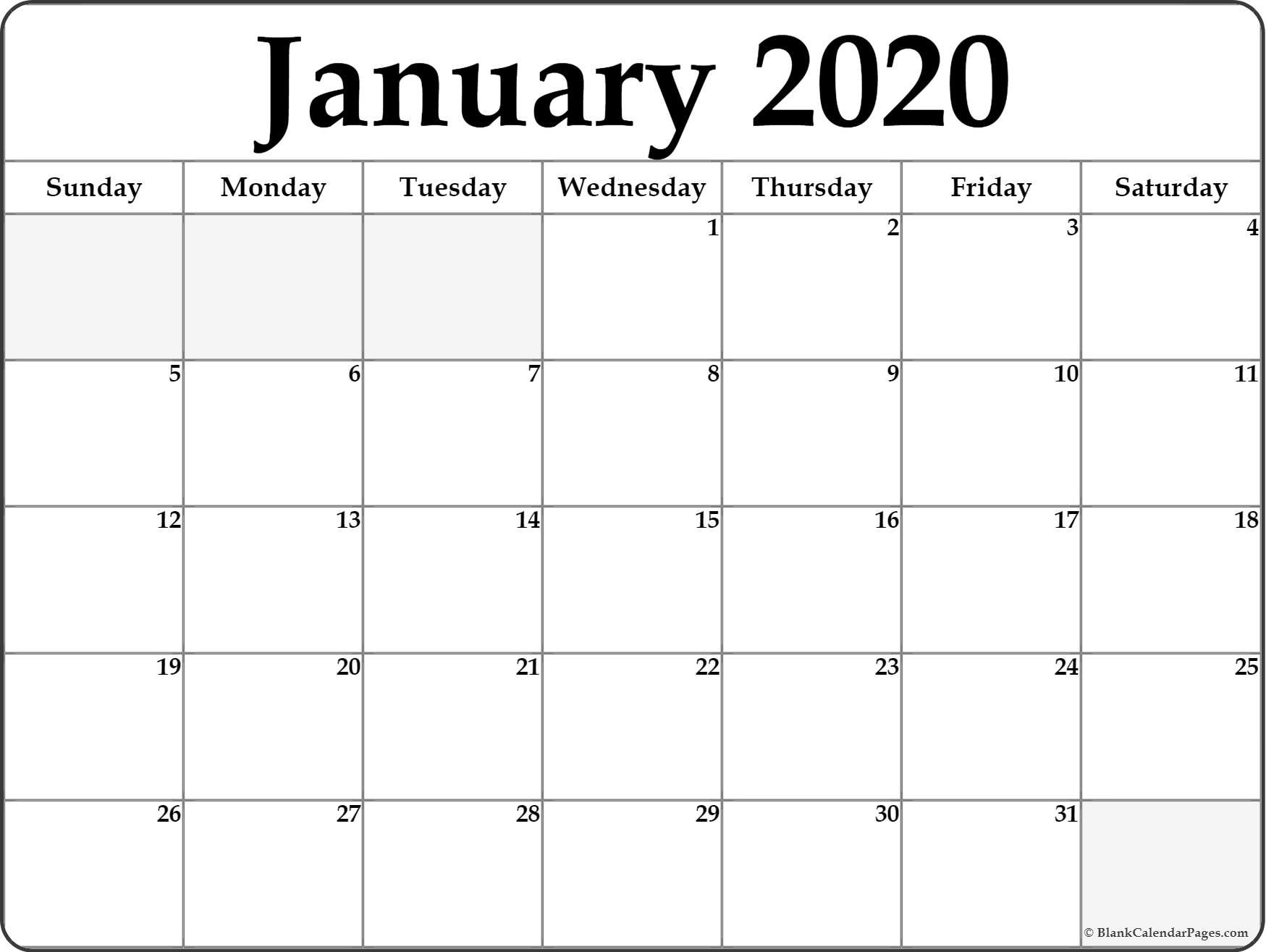 January 2020 Calendar | Free Printable Monthly Calendars-Blank 2 Pages Calendar 2020