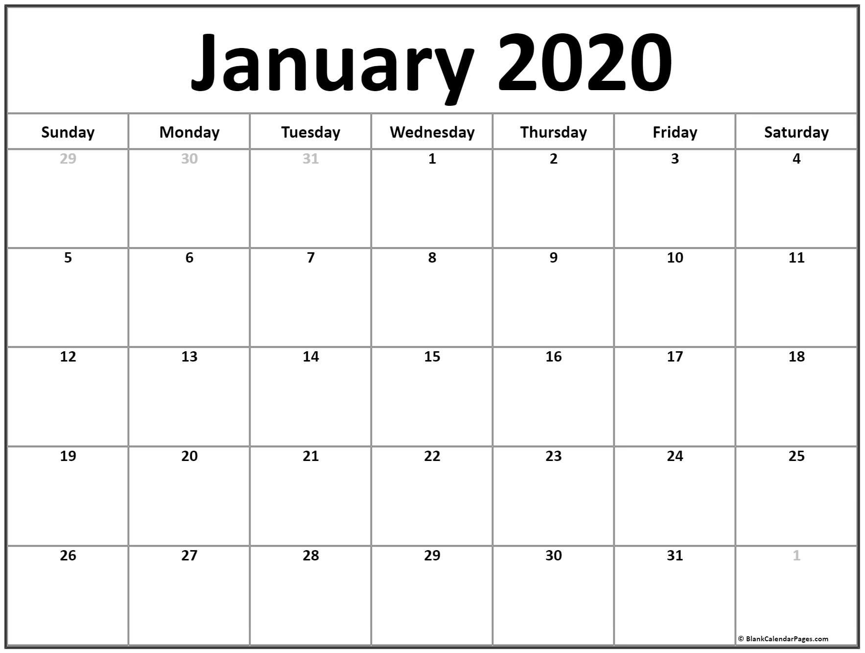 January 2020 Calendar | Free Printable Monthly Calendars-Calendar Of January 2020