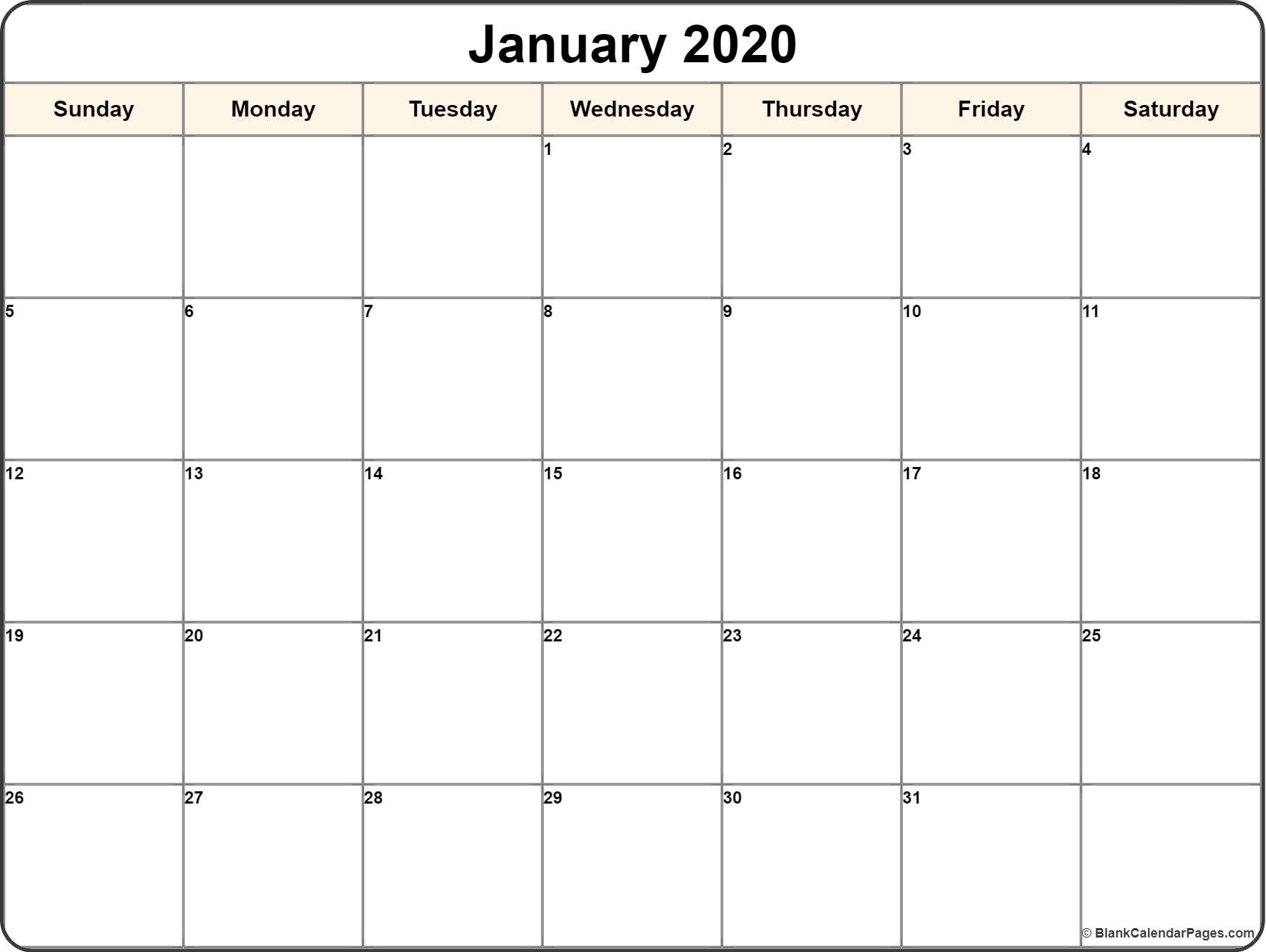 January 2020 Calendar | Free Printable Monthly Calendars-Free Printable Monthly 2020 Bill Planner