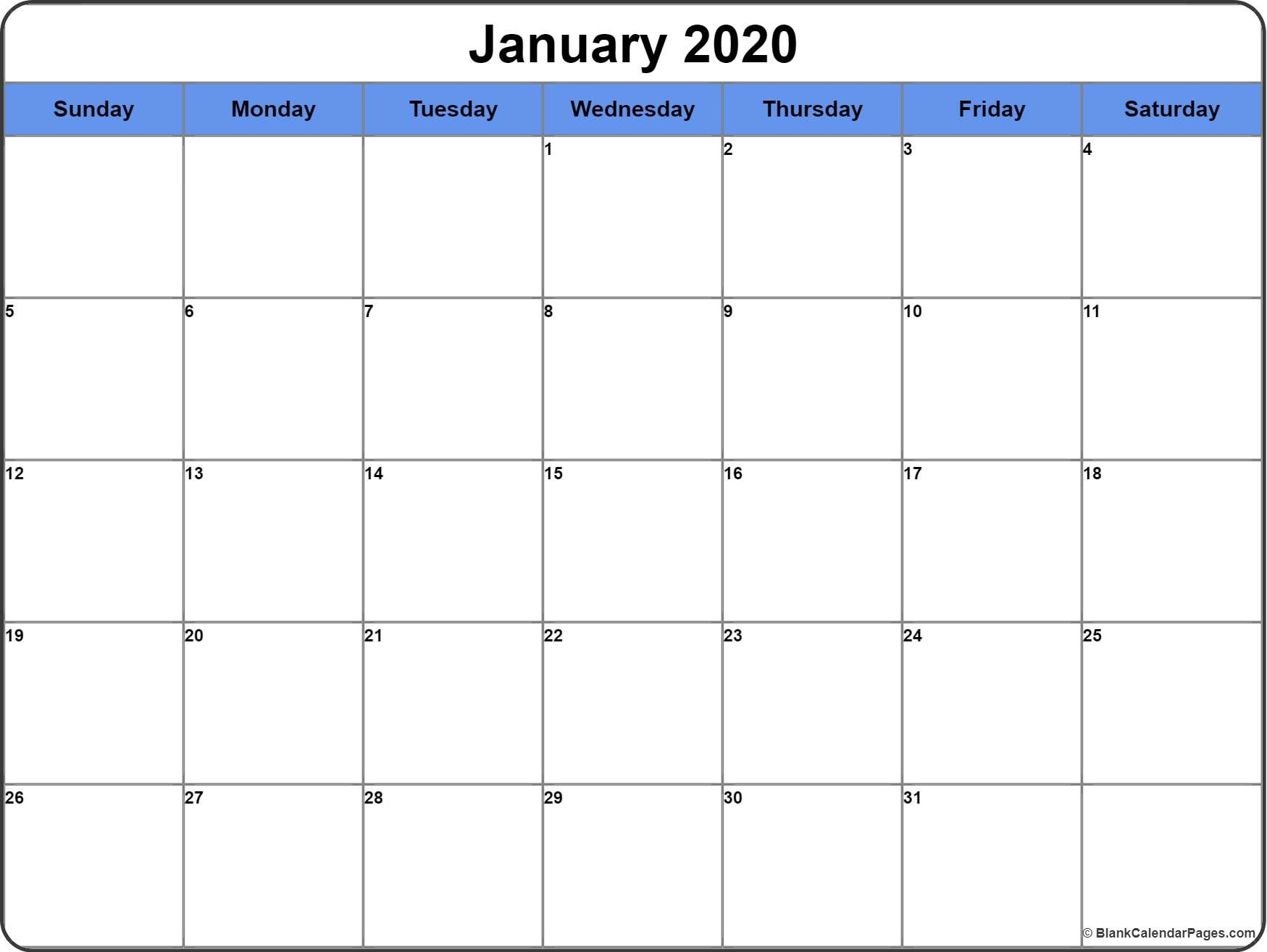 January 2020 Calendar | Free Printable Monthly Calendars-January 2020 Calendar Imom