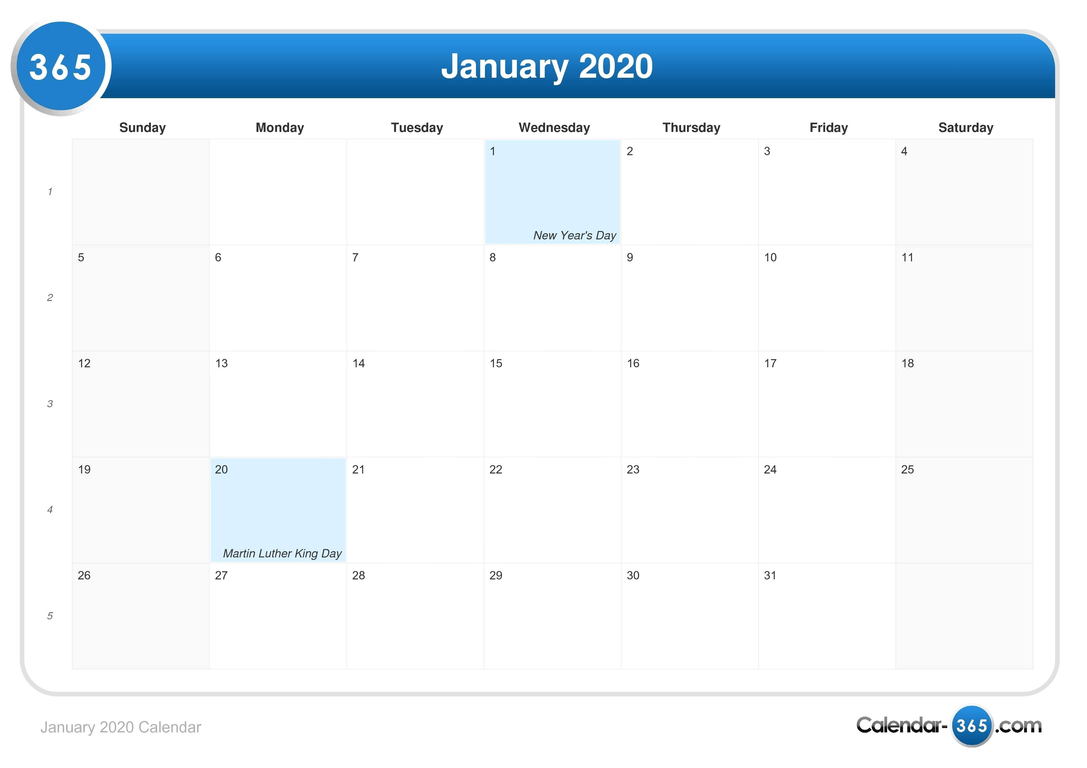 January 2020 Calendar | Jcreview-Jewish Calnedar Wtih Holidays 2020