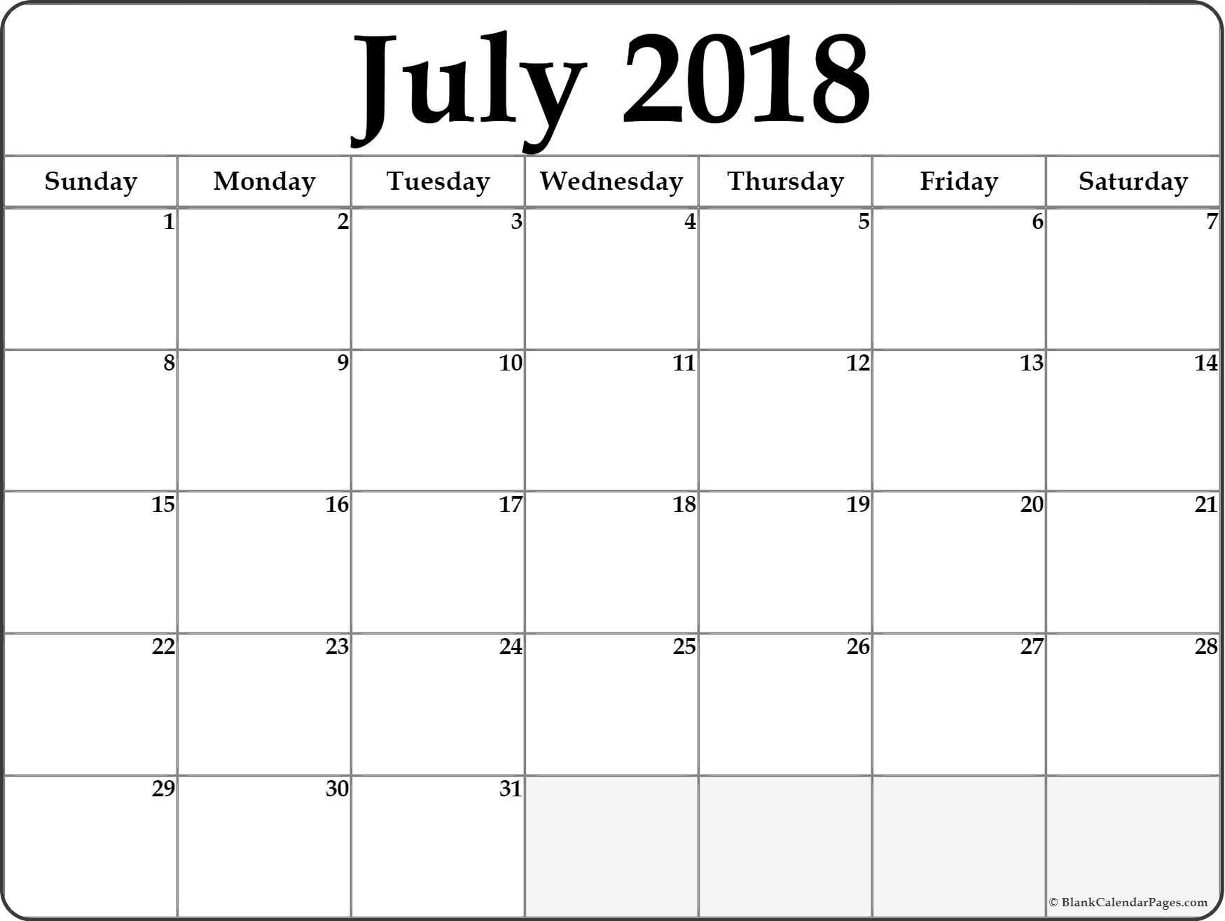 July Printable Calendar-Month Of June And July Blank Calendar