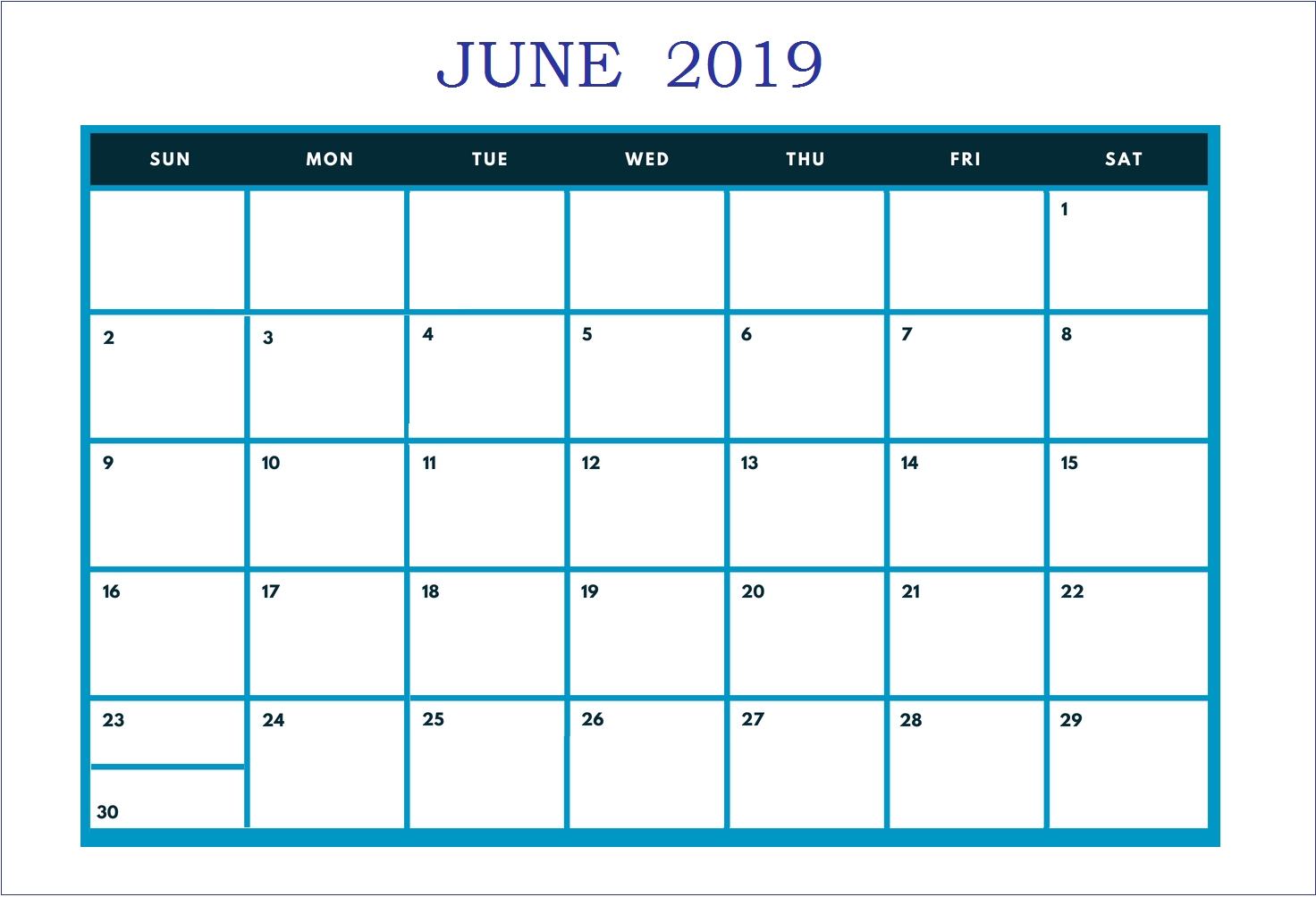 June 2019 Calendar | Monthly Calendar Templates | June 2019-Monthly Schdule For June